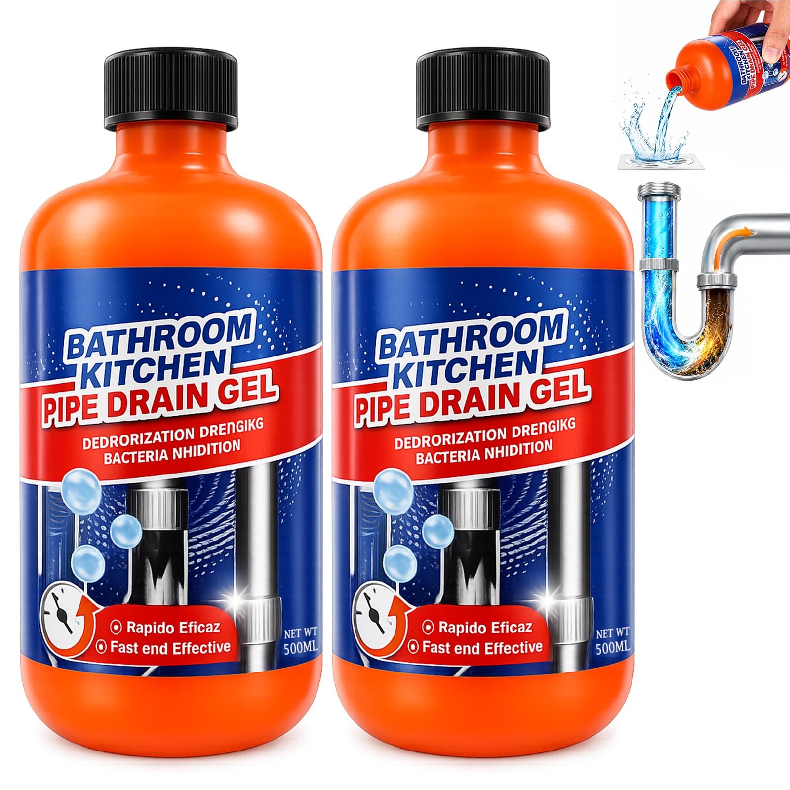 Drain Clog 2 Pack, Drain Clog Dissolver, Opener-Cleaner, Clog -Professional S…