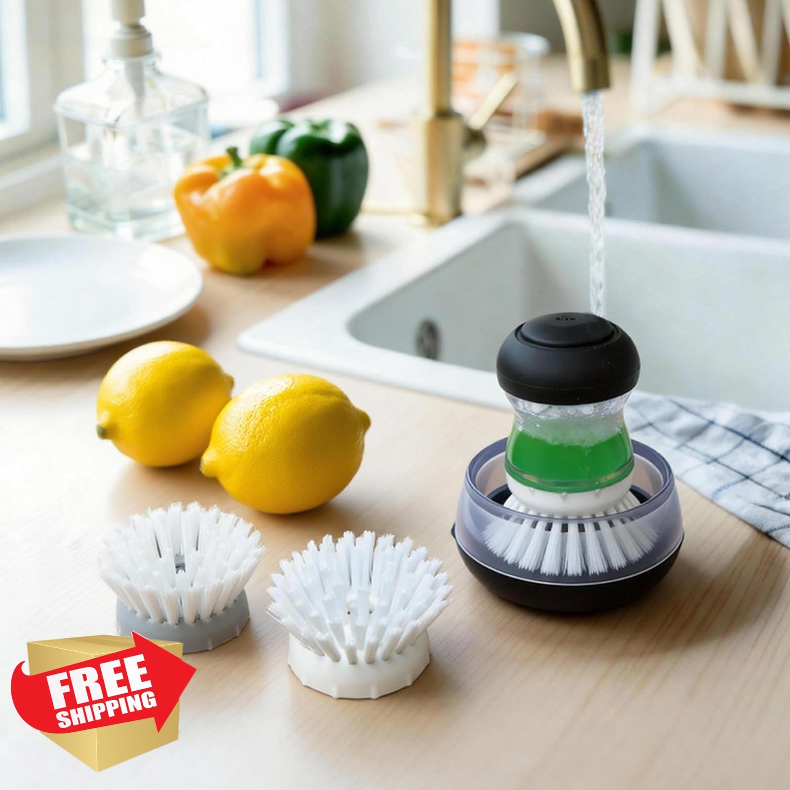 MiUWUU White Round Brush Refills for OXO Dish Brush
