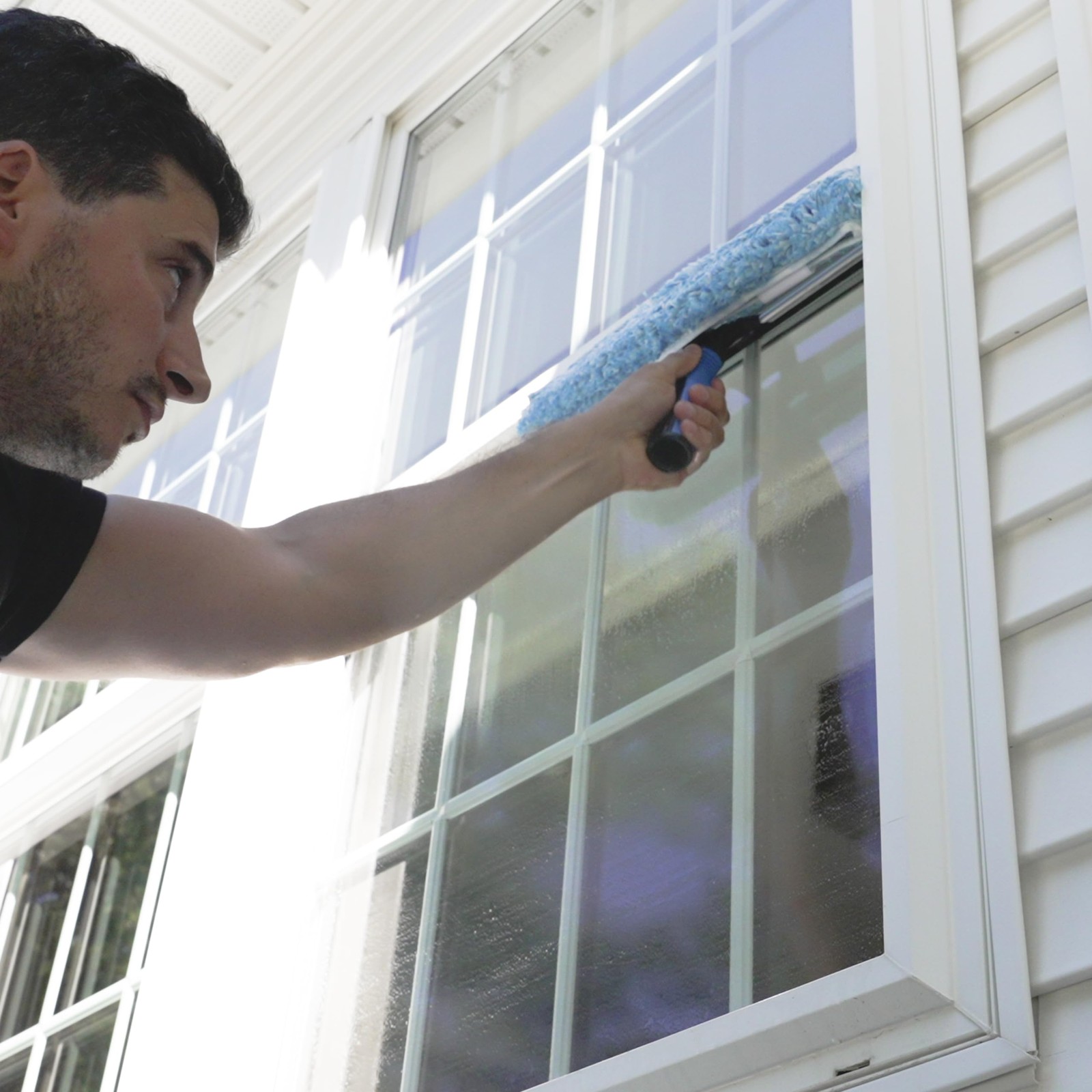 Professional Connect and Clean 2-in-1 Squeegee and Scrubber, 14” Window Clean…