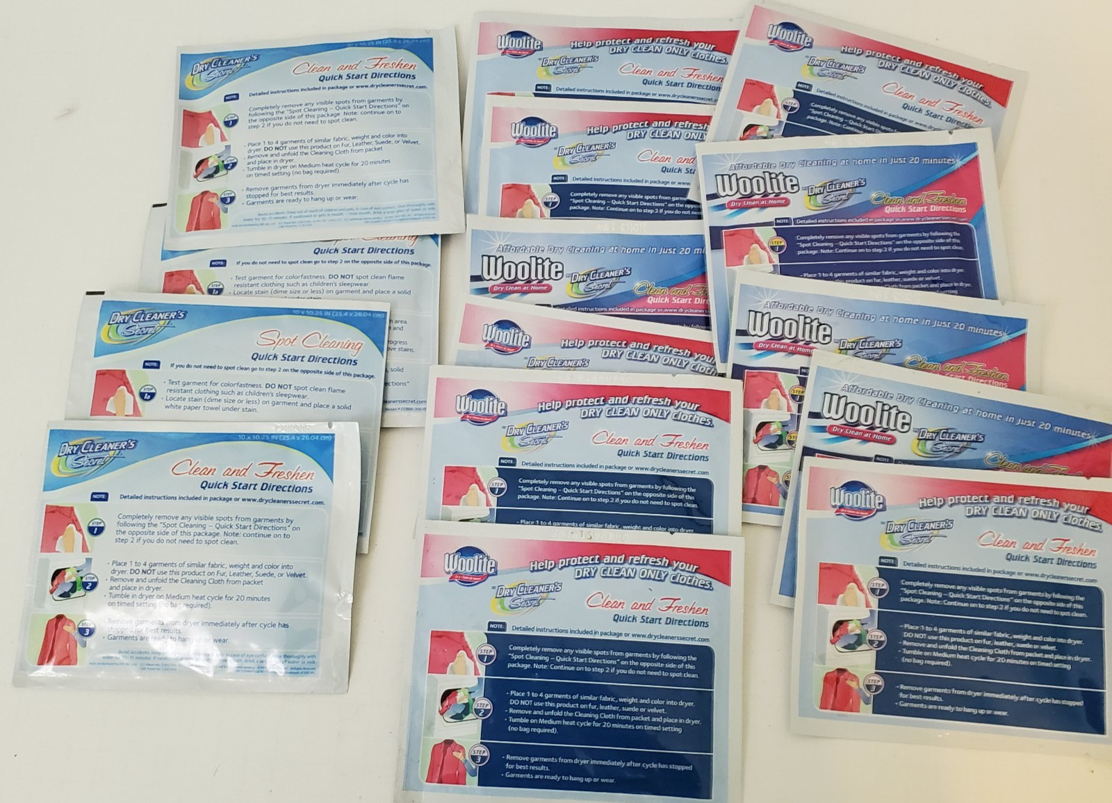 Woolite Dry Clean at Home Dry Cleaner’s Secret Dry Inc Lot of 15