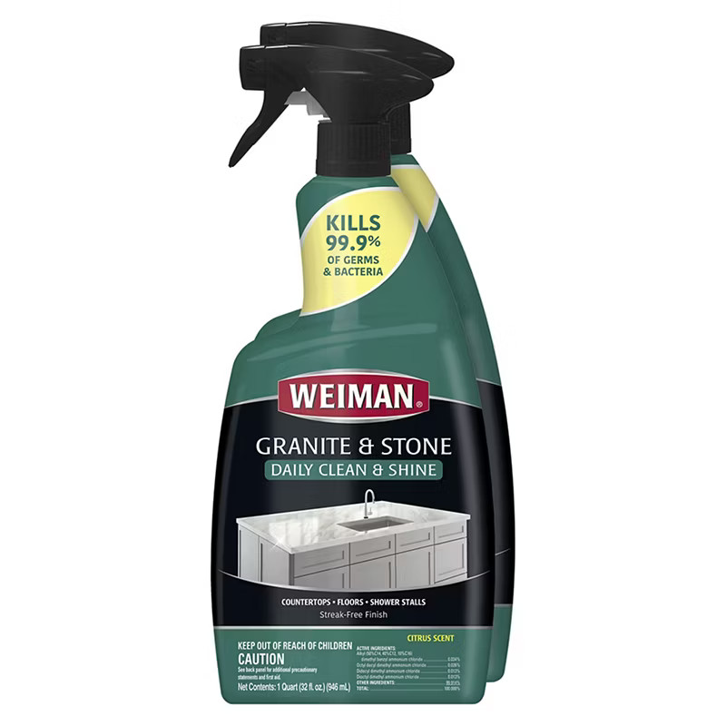 Weiman Granite & Stone Cleaner Streak-Free Shine 2 Pack x 32 Oz Quartz Marble