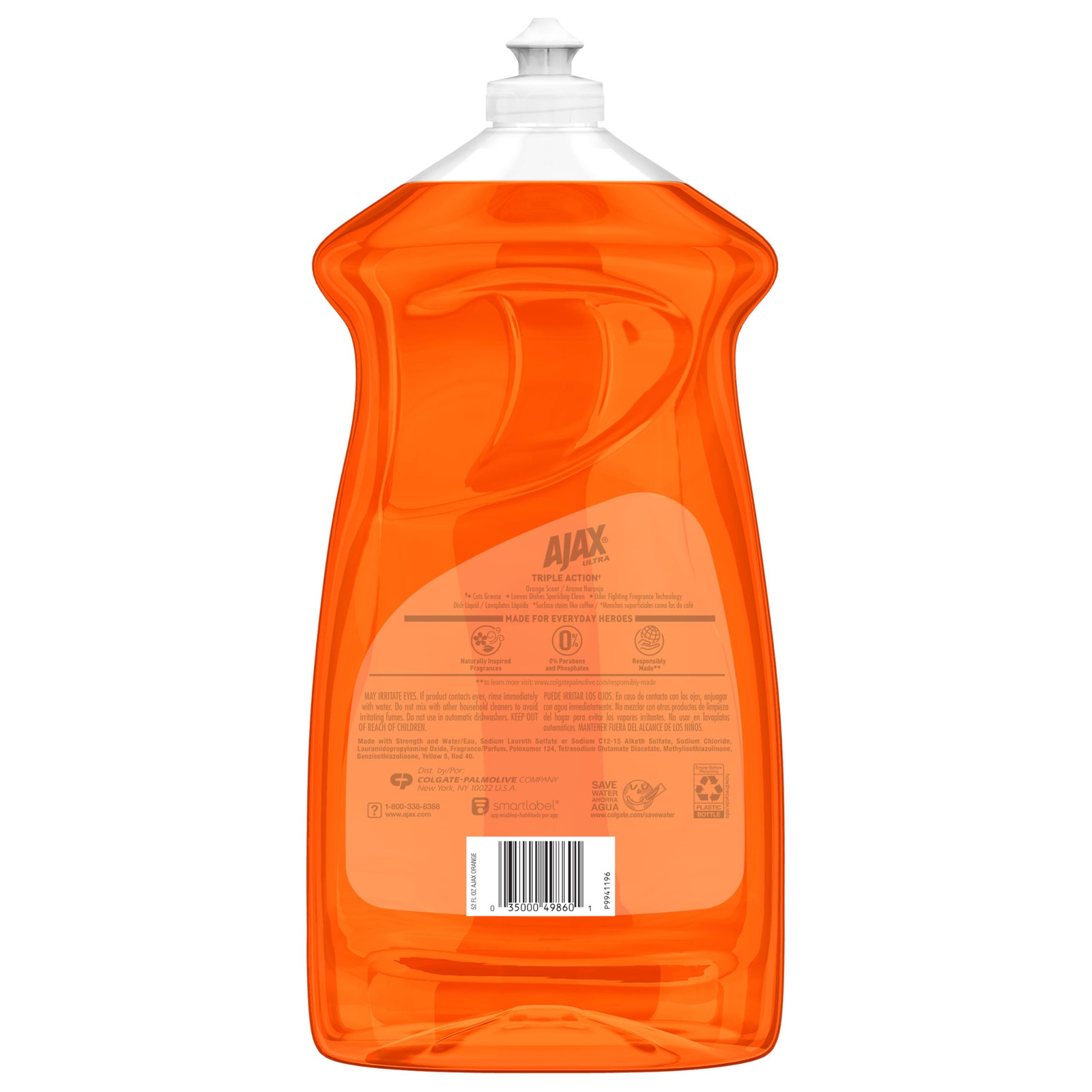 Ajax Ultra Dish Soap 52 Fl Oz Orange Scent Triple Action Grease Fighter