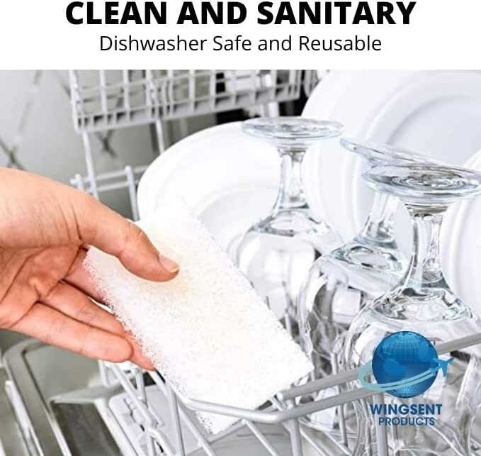 Commercial Light Duty Scrub Pad 4.625″ x 10″ – White (Pack of 5)