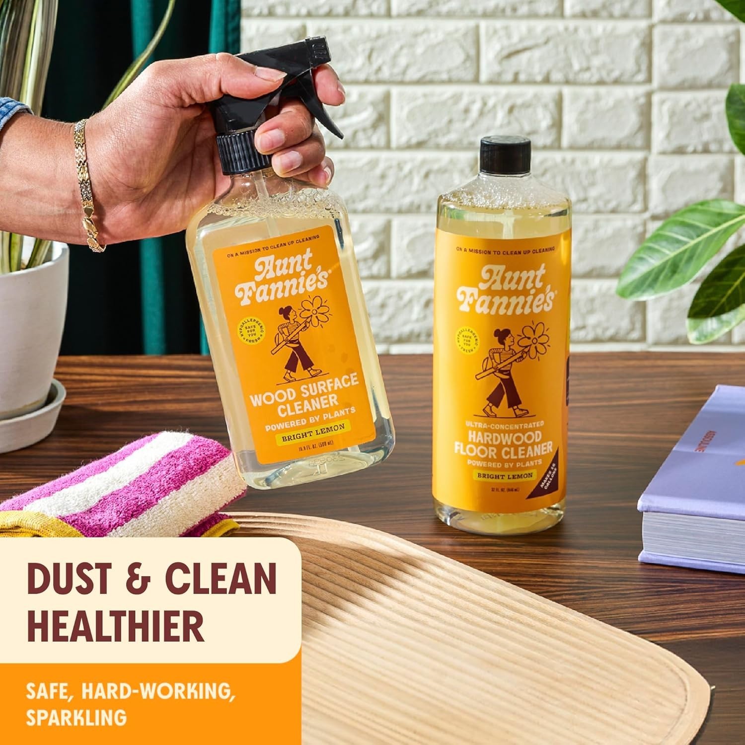 Eco-Friendly All-Purpose Wood Spray Cleaner – 16.9 Oz (Pack of 6) – Lemon Scent