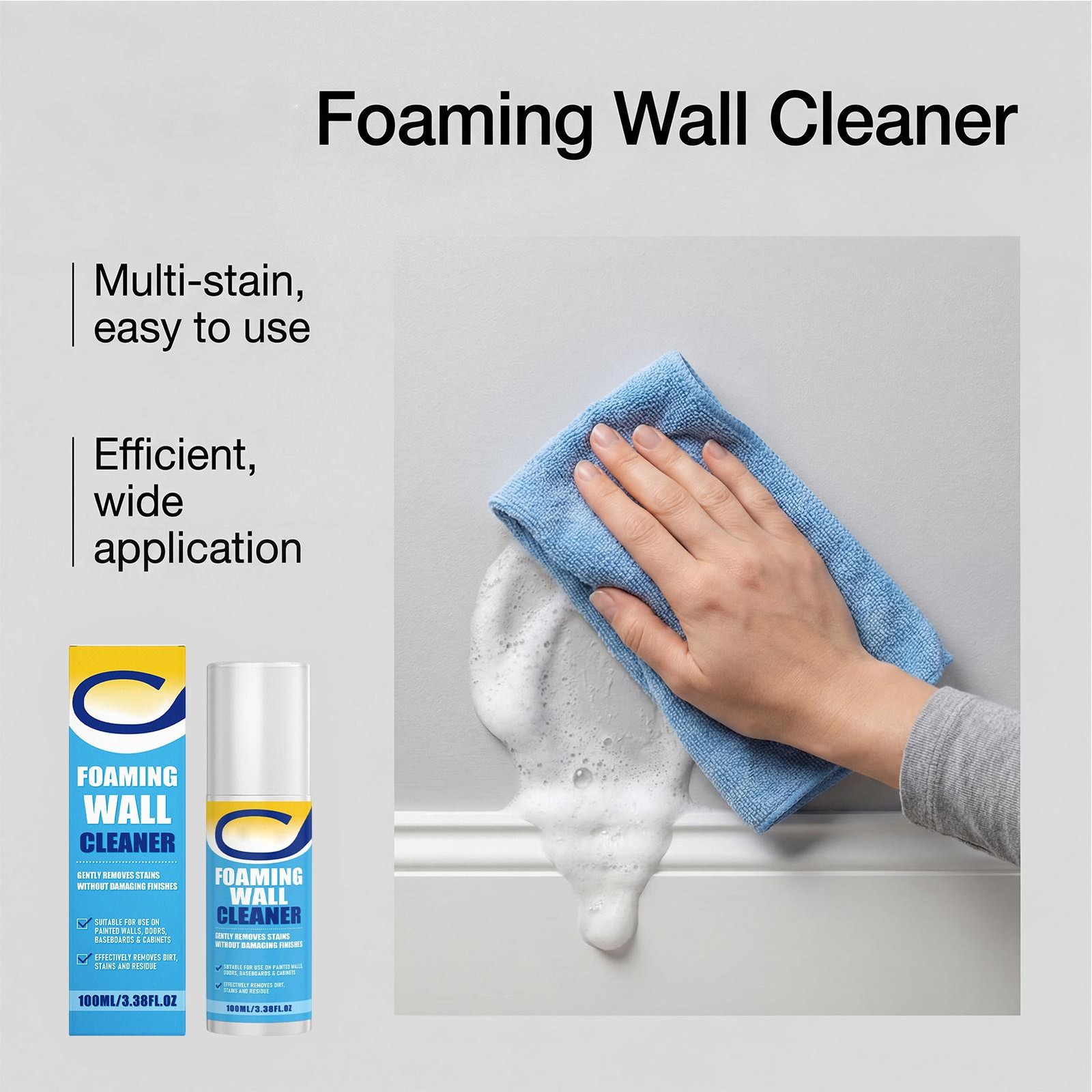 Foaming Wall Cleaner 100ml Stain Foam Spray Heavy Duty Kitchen Degreaser
