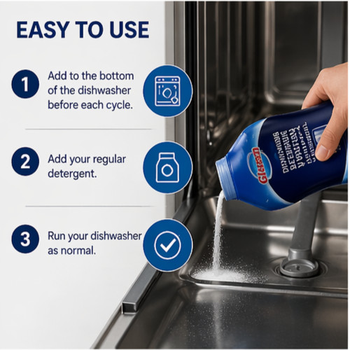 Glisten Dishwasher Detergent Booster Freshener 28 oz 2 Pack Hard Water Cleaner