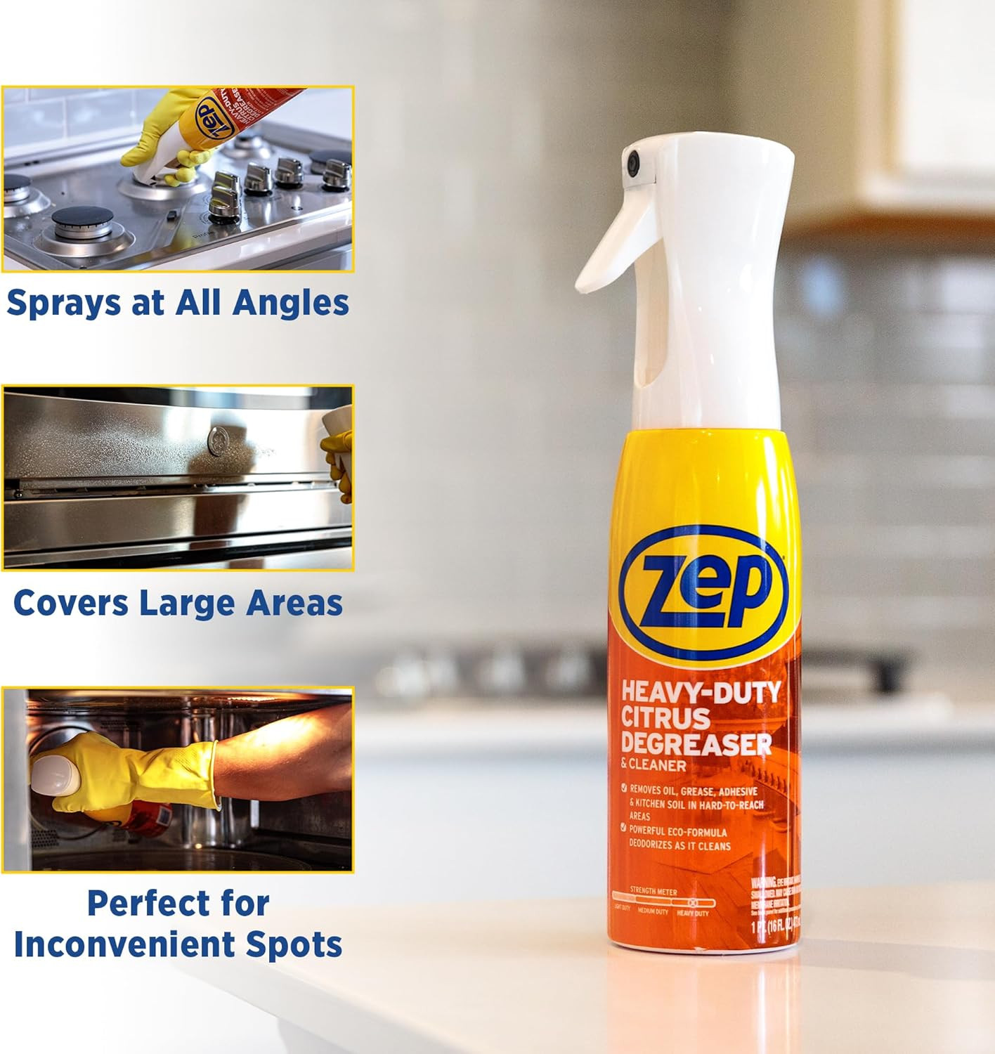 Zep ZUCIT20 Heavy Duty Citrus Degreaser & Cleaner Mist for Oil & Grease, 16 oz