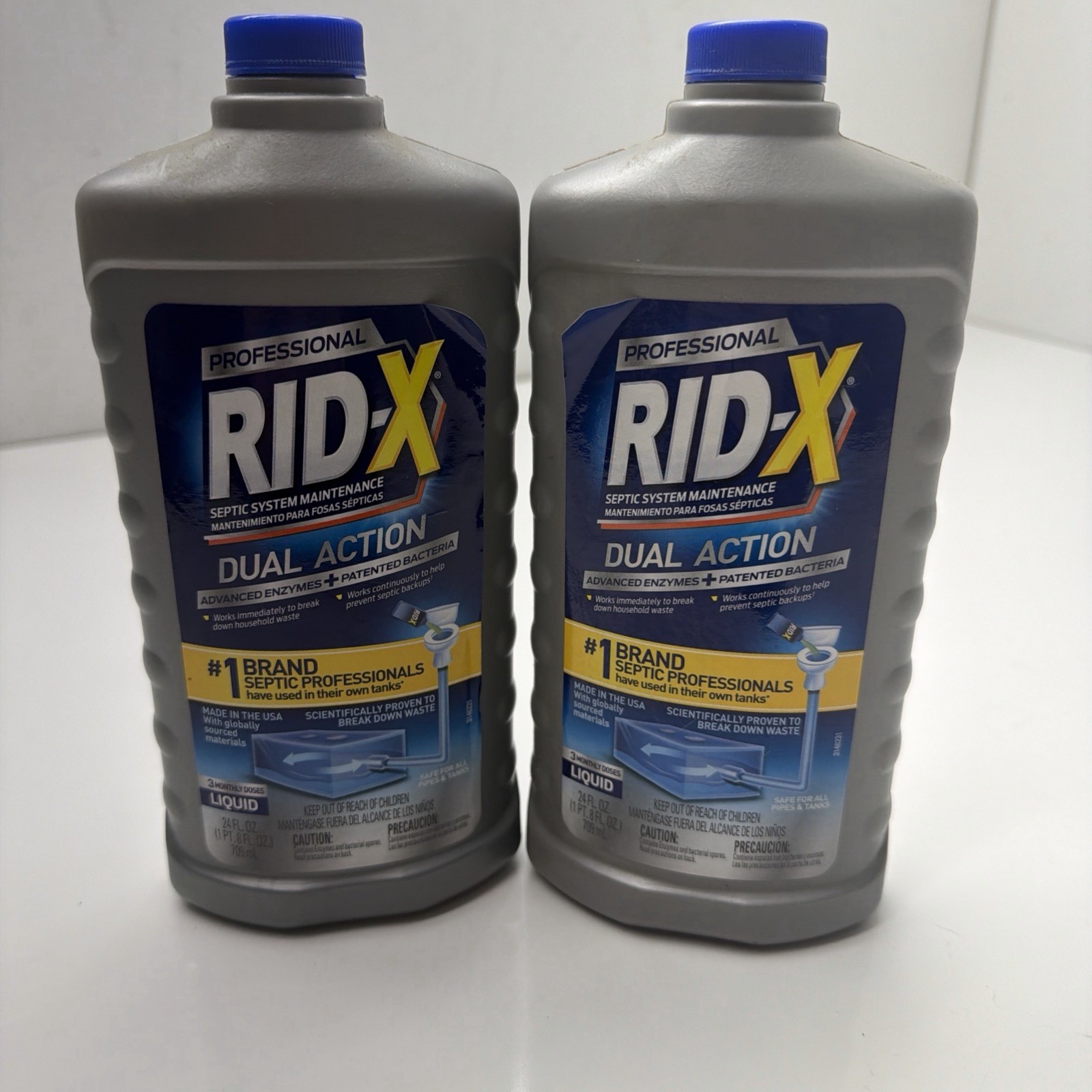 2 PACK RID-X Professional Septic Treatment, 3 Month Supply of Liquid, 24Oz each!