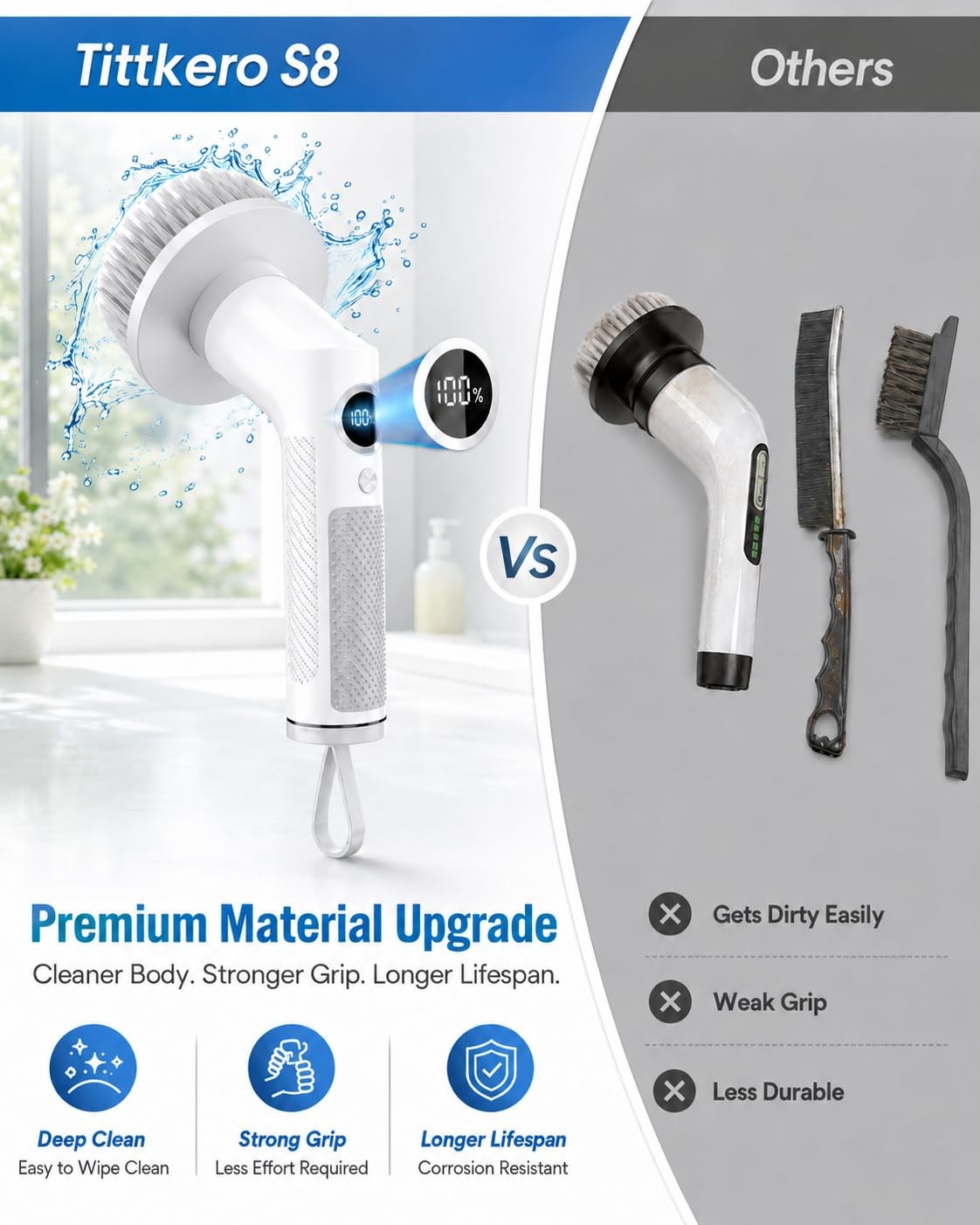 Electric Spin Scrubber, 2026 Electric Scrubber for Cleaning 4000mAh 2 Speed S…
