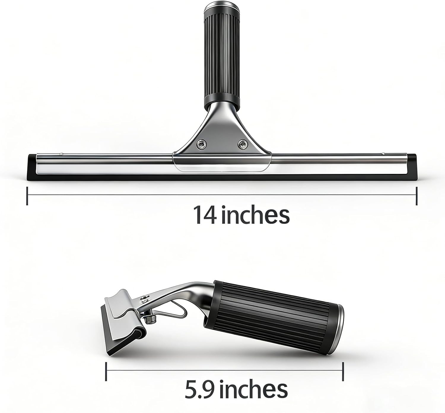 14-inch Squeegee for Shower Glass & Window Cleaning, Professional Stainless