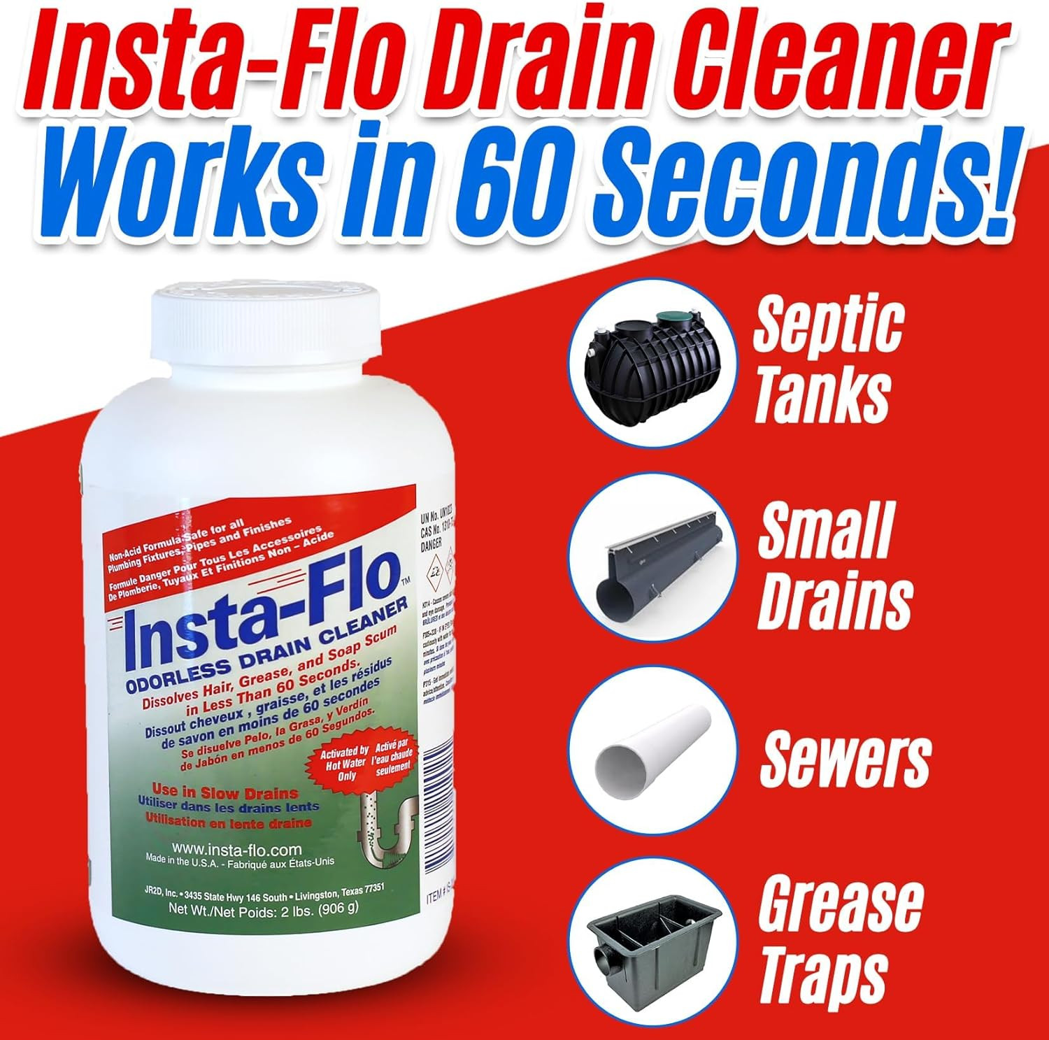 Thrift Marketing IS-200 2LB Insta Drain Cleaner