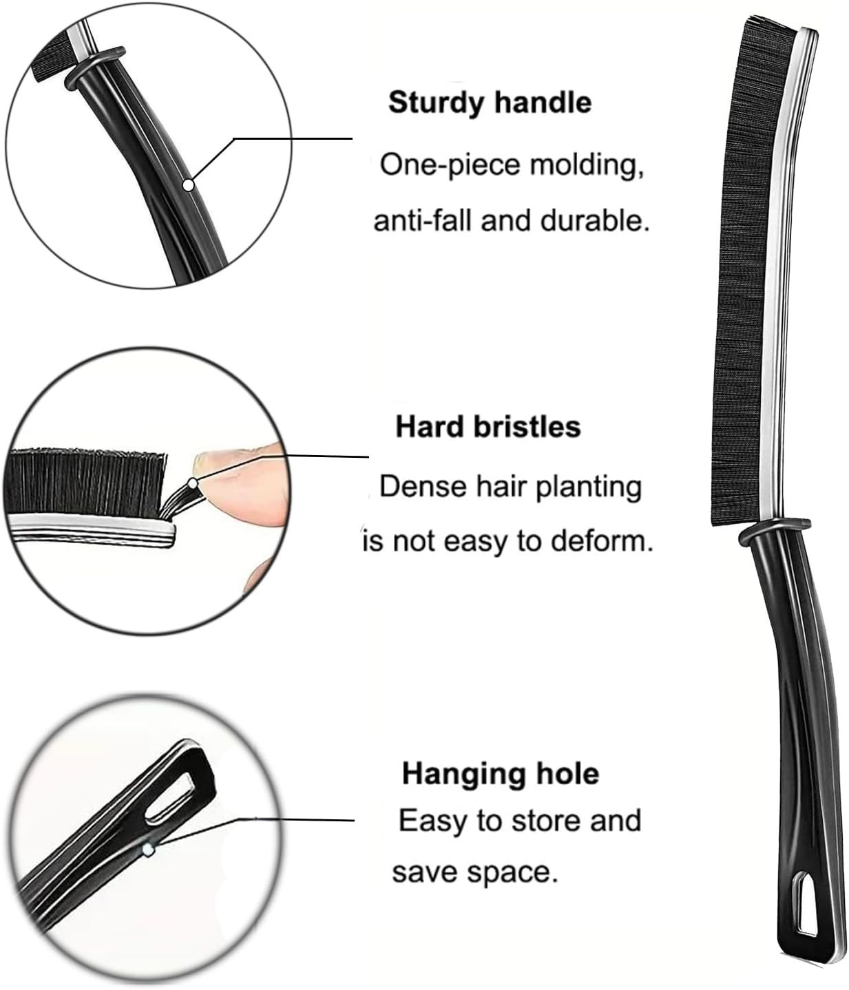 Compact 3-Pack Cleaning Brushes for Easy Dirt Removal in Hard-to- Areas