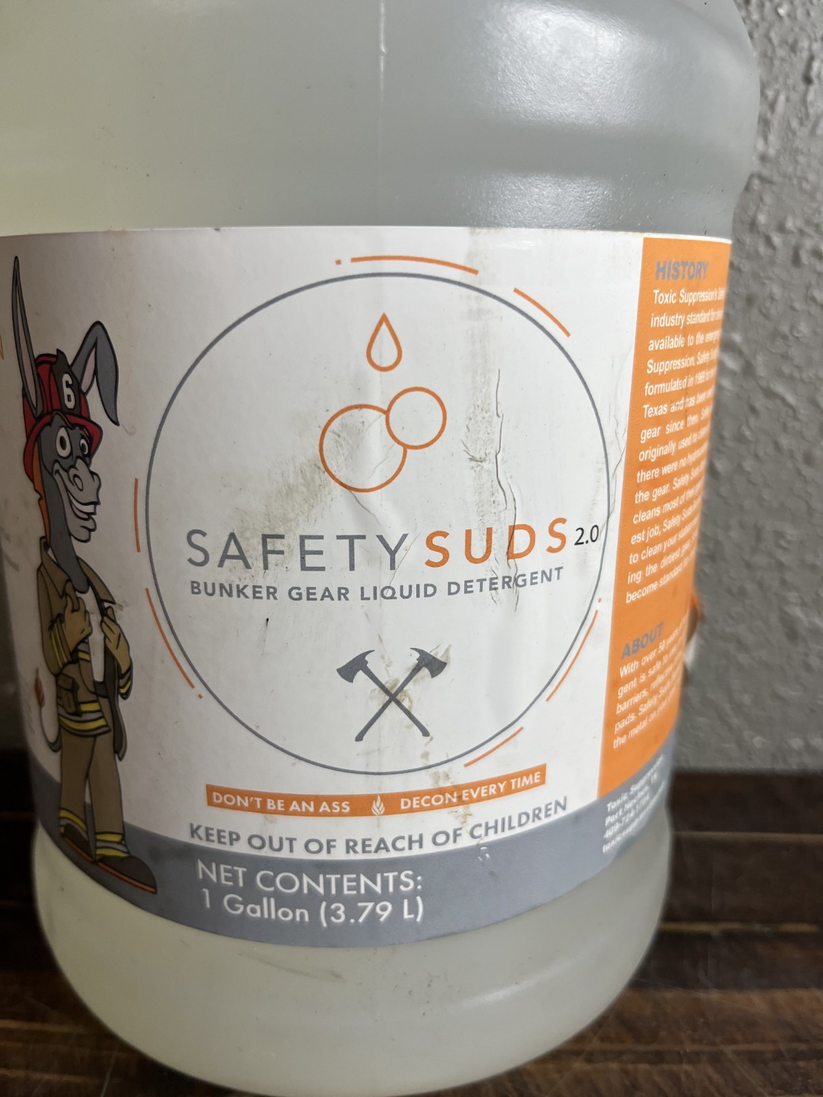 Safety Suds 2.0 Bunker Gear Liquid Detergent Firefighter Decon Cleaner 1 Gallon