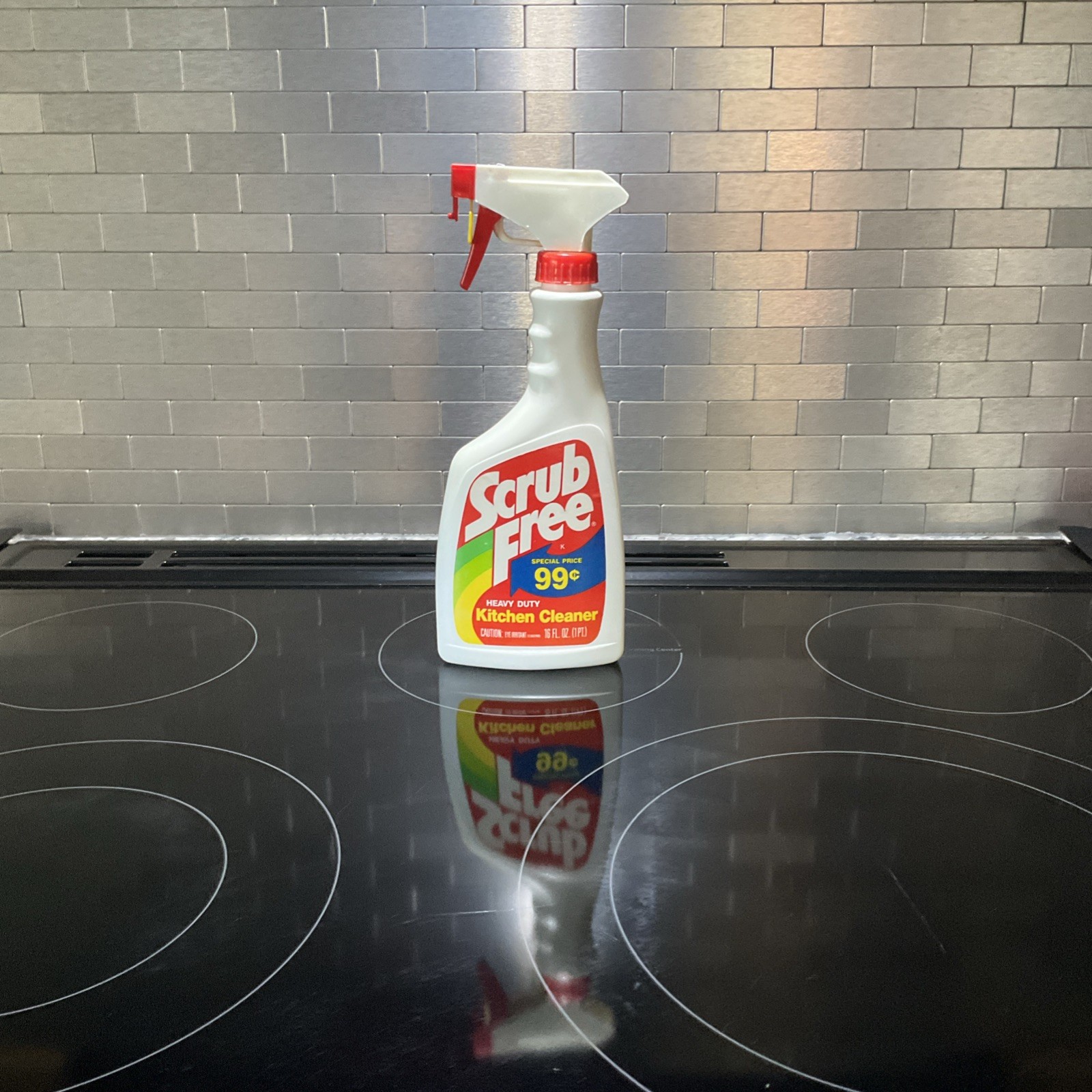 Vintage Scrub Free Heavy Duty Kitchen Cleaner 16 oz spray bottle unopen NOS Prop