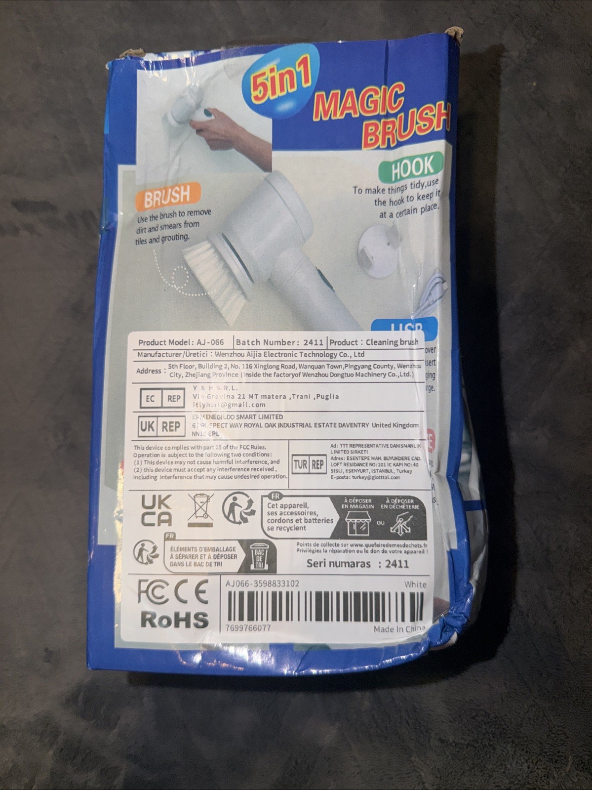 5 In 1 Magic Brush Cleans: Tile, Sink, Wash Basin & Bath / Showers New DentedBox