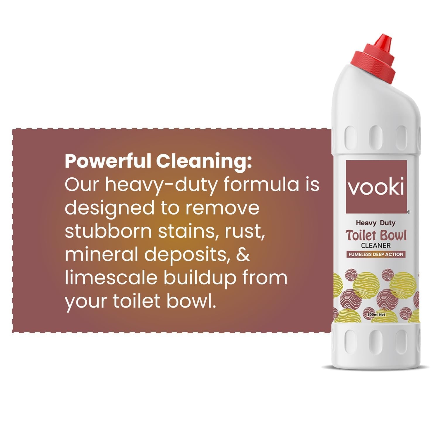 Vooki Heavy Duty Fumeless Toilet Bowl Cleaner 500ml – Home & Commercial Use