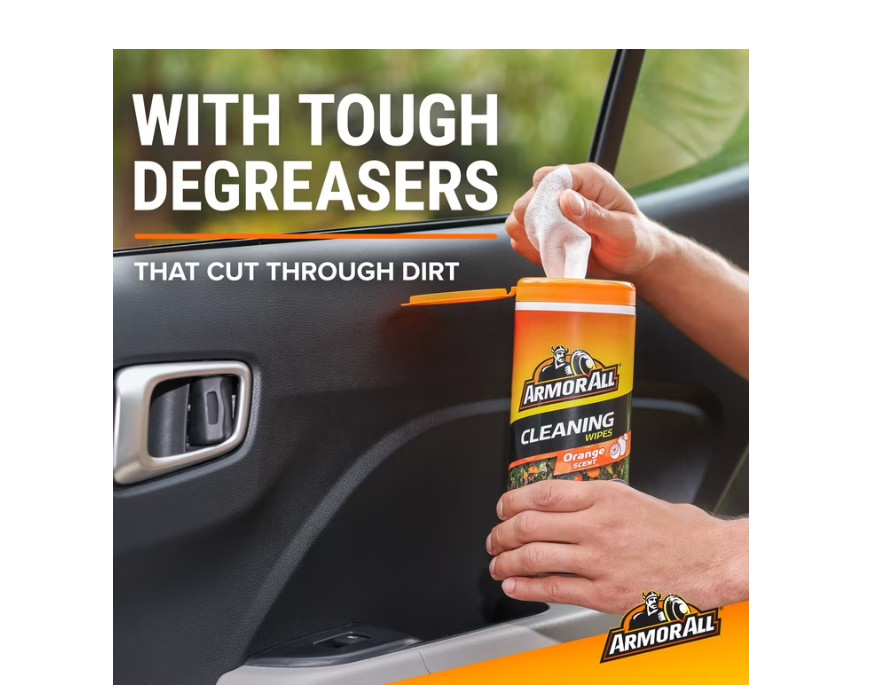 3 PACK Interior Car Cleaning Wipes in Orange Scent, 60 Count