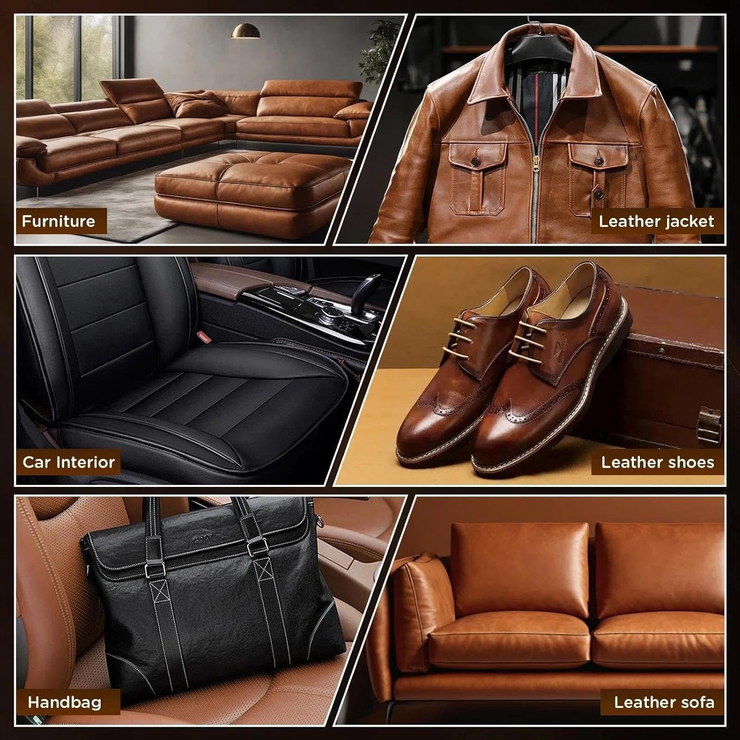 Repair Kit for Furniture, Car Interiors, Car Seat, Brown Leather & Vinyl Repair