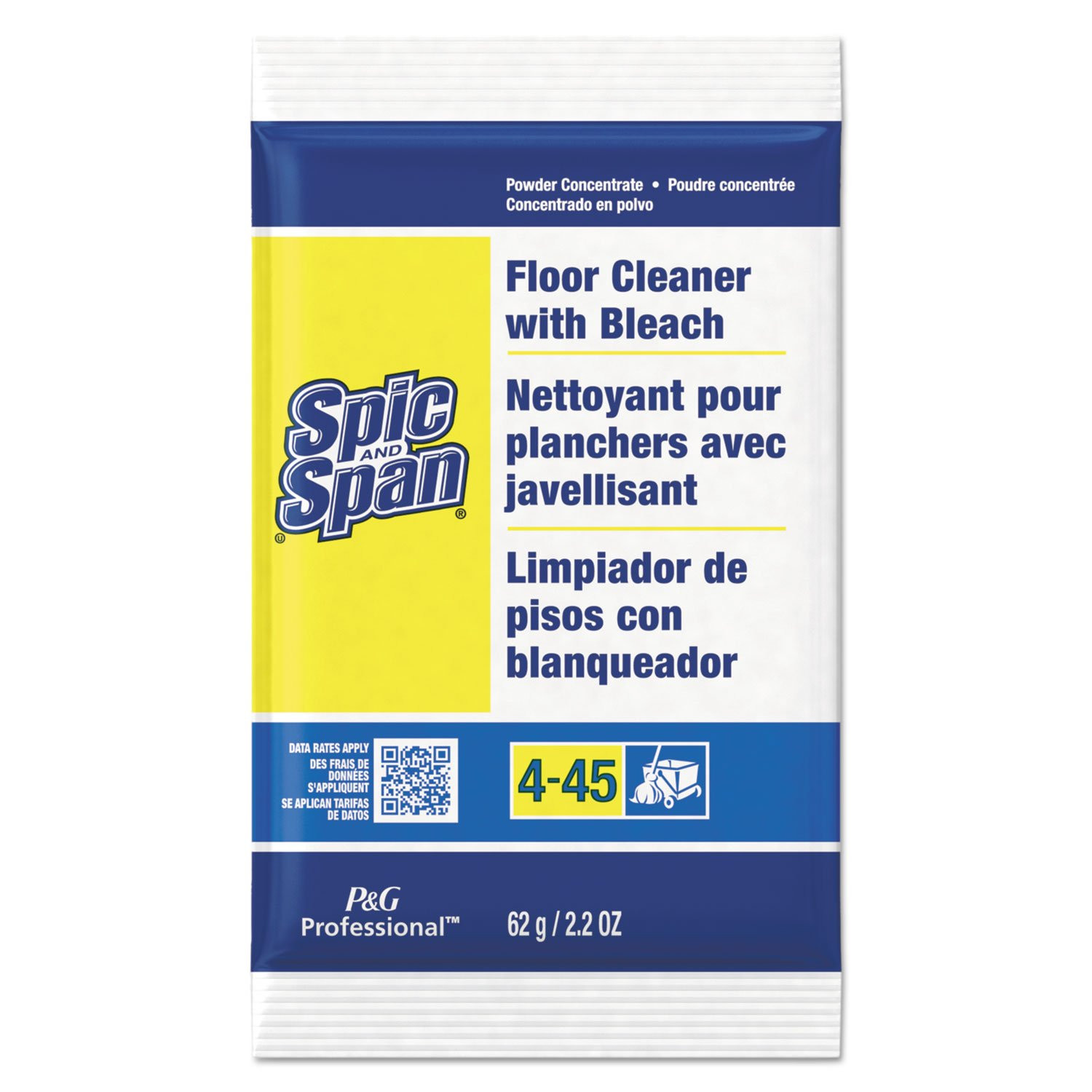 Spic and Span 02010 Powder Floor Cleaner with Bleach, 2.2 Ounces (Case of 45)