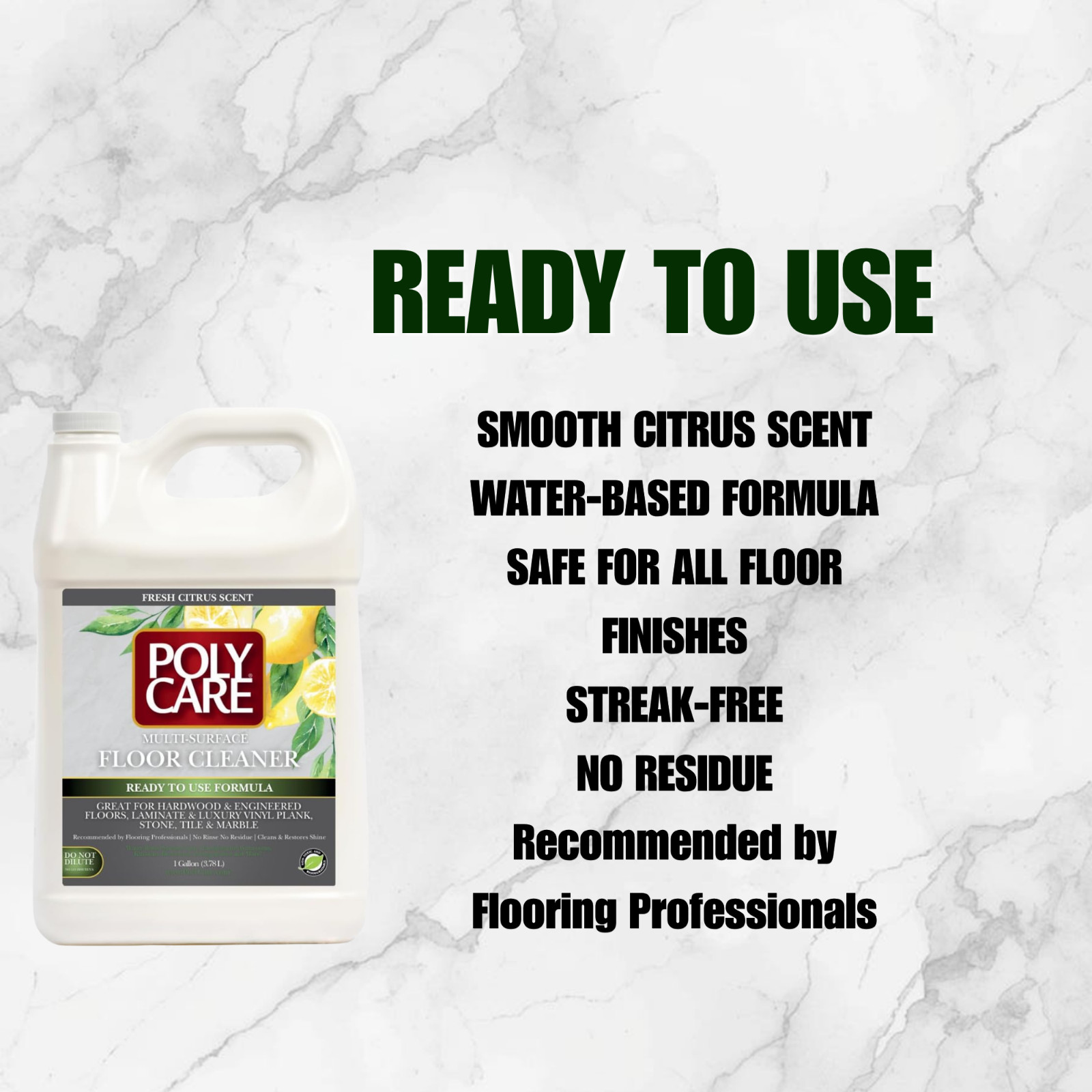 PolyCare 1 Gal Multi-Surface Floor Cleaner 128 fl oz Fresh Citrus Ready To Use