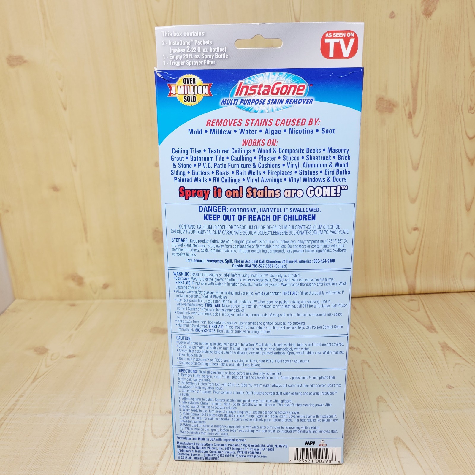 Instagone Stain Remover Multi-Purpose Stain Remover, 1 Bottle + 2 Packets