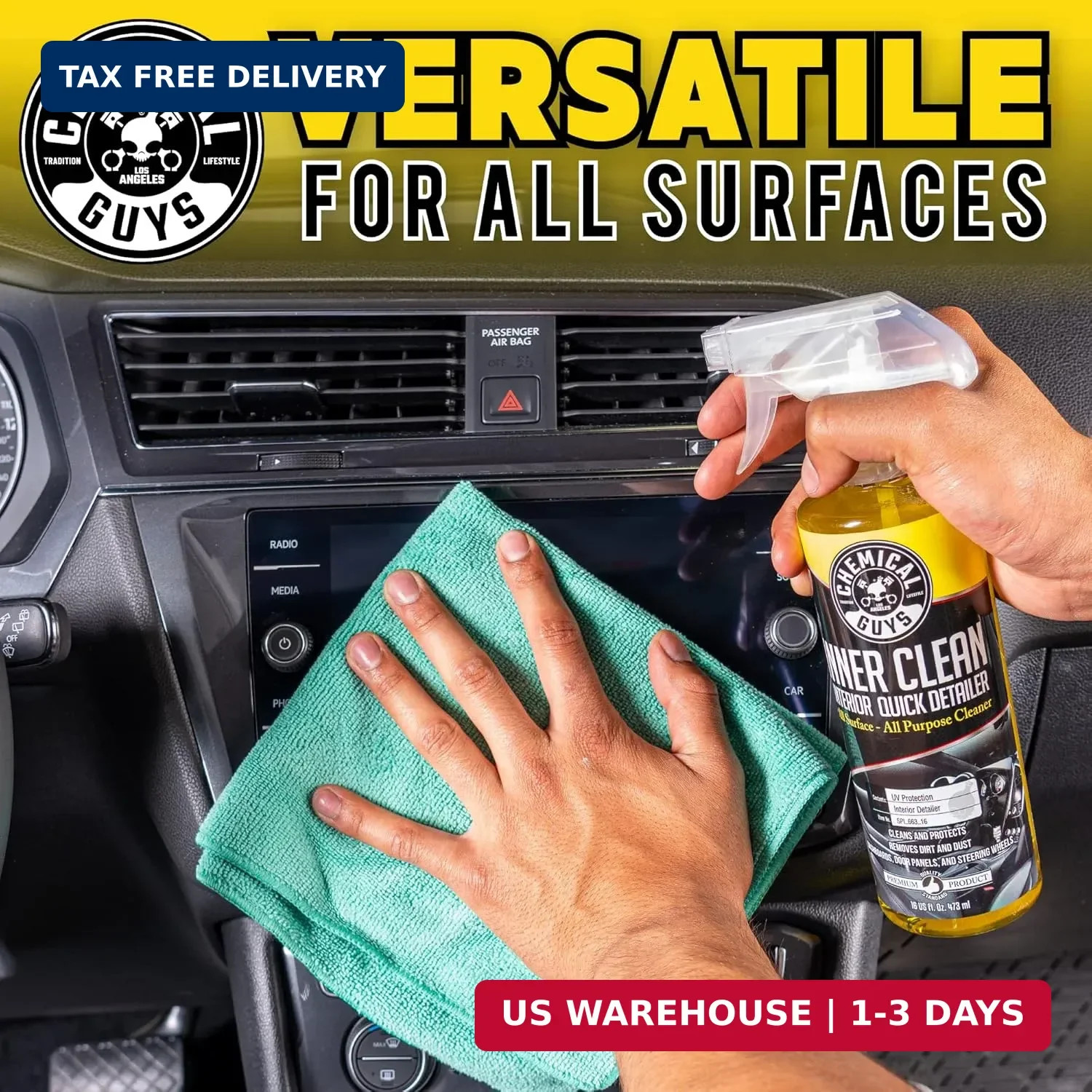 Chemical Guys InnerClean Interior Quick Detailer Cleaner and Protectant for Dash