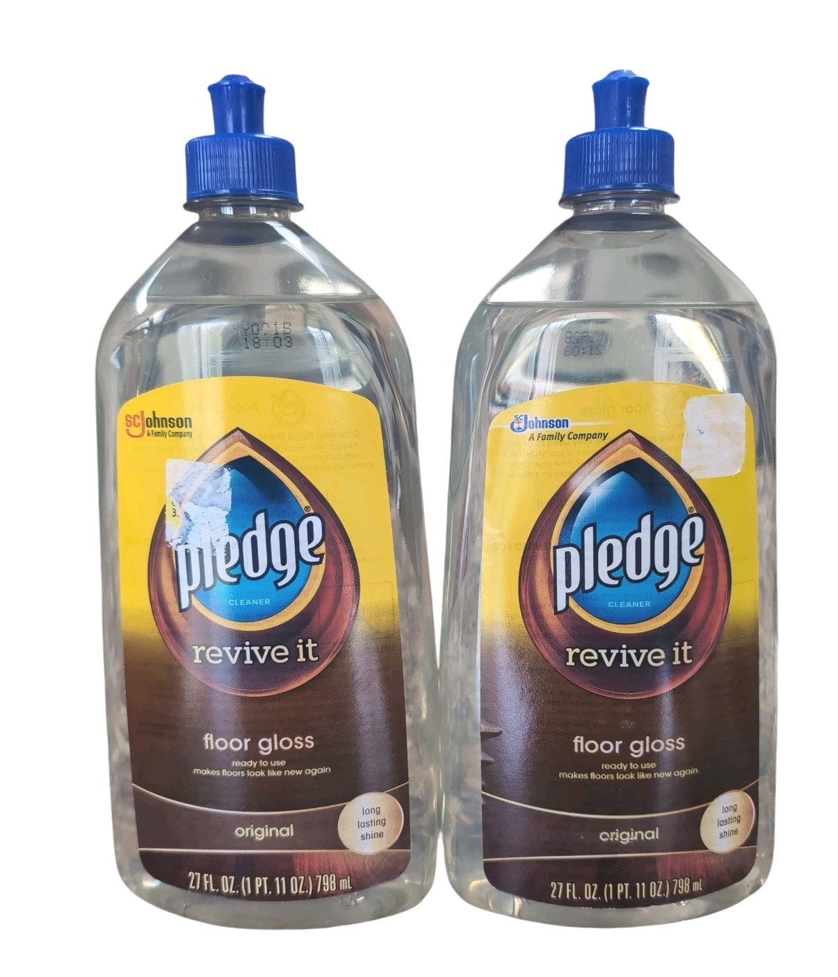 Pledge Revive It Floor Gloss x2 Polish Protects Long Lasting Shine original lot