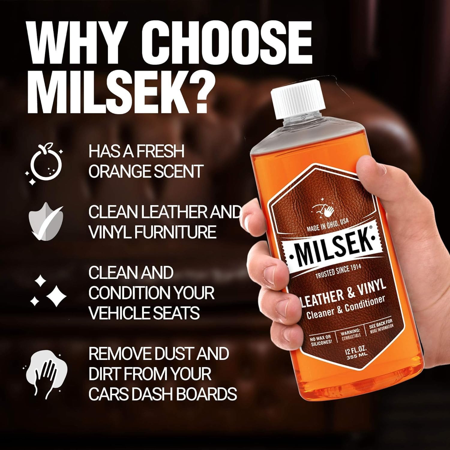 Leather & Vinyl Cleaner & Conditioner – Cleaning Supplies for Leather Home Furni