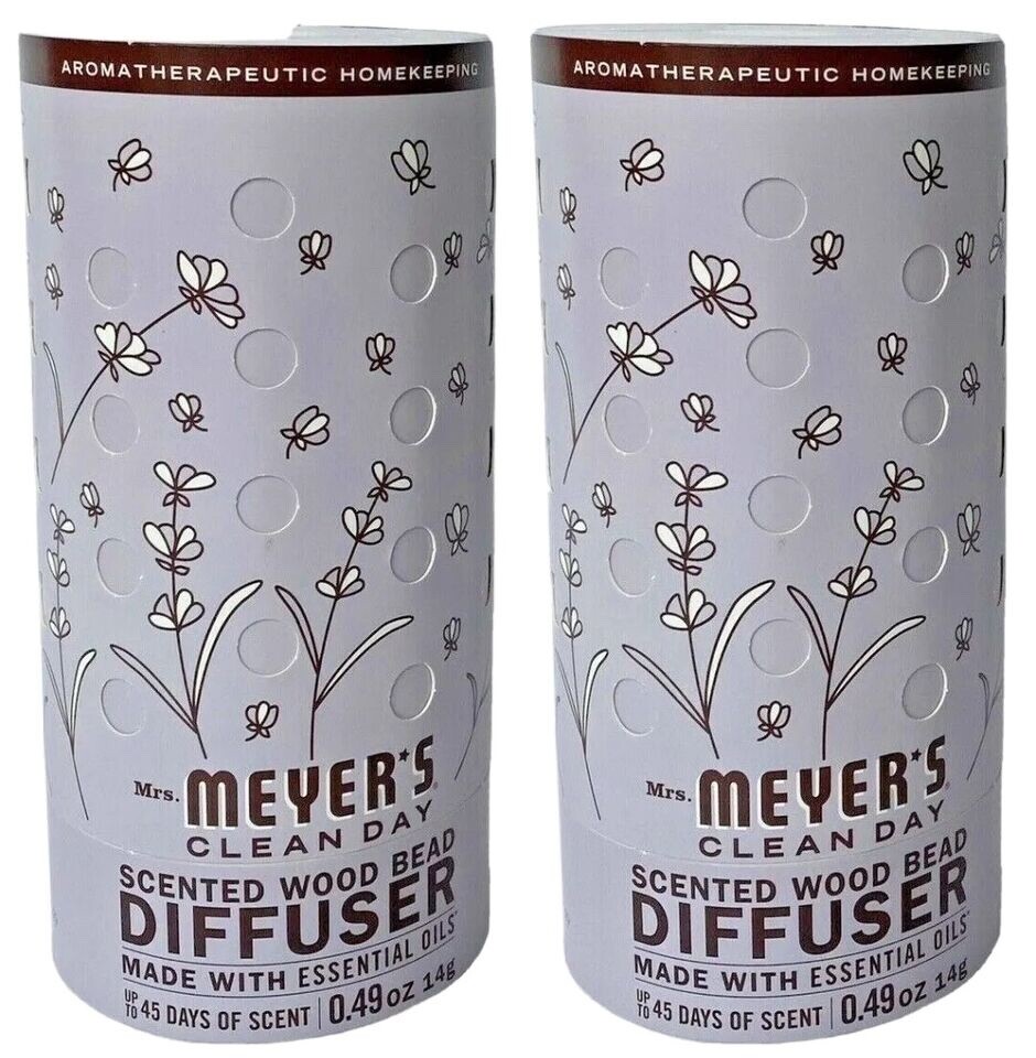 6 Units Mrs Meyers Clean Day Scented Wood Bead Diffuser in Lavender Scent .49 oz