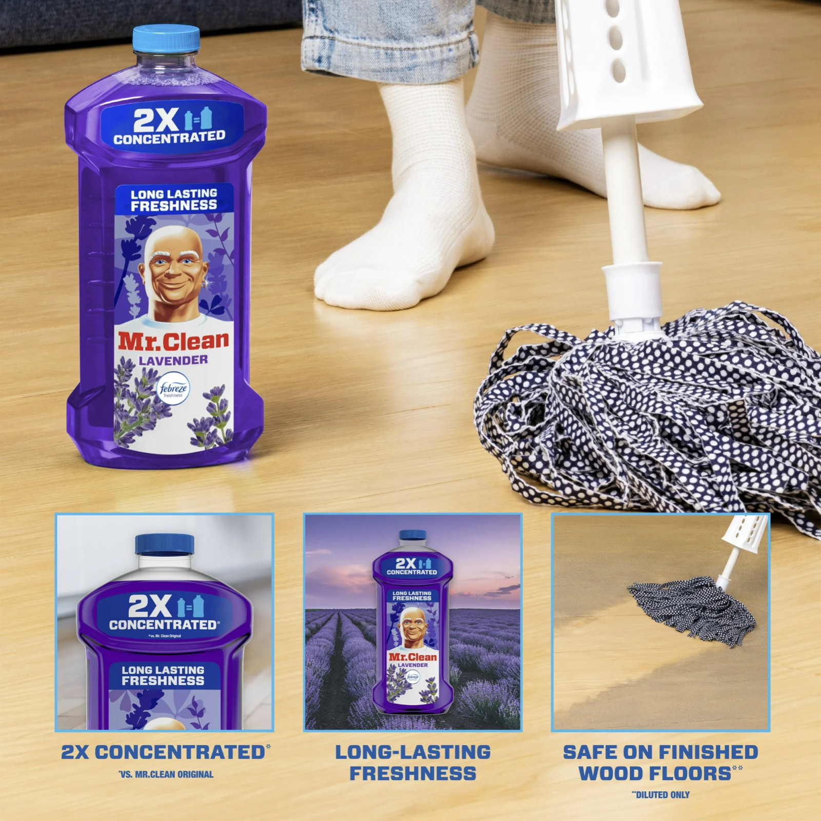 Mr. Clean 2X Concentrated Multi Surface Cleaner with Febreze Lavender Scent, 41