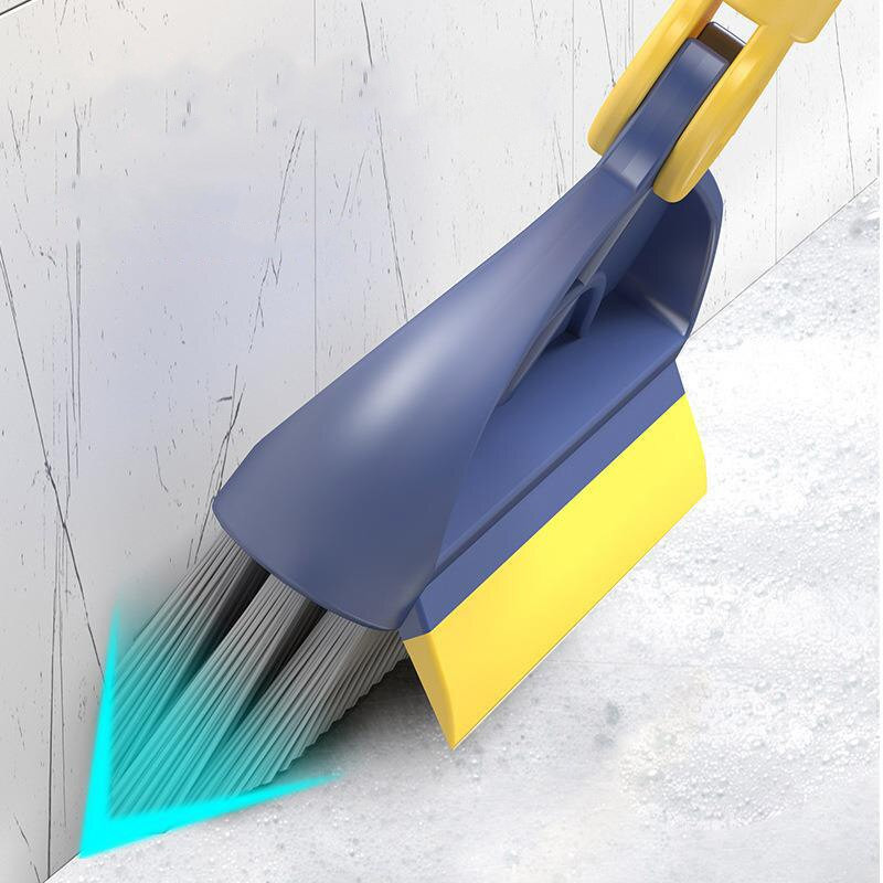 2 in 1 Broom Long Handle Cleaning Brush Removable Wiper Floor Tile Corner Gap Cl