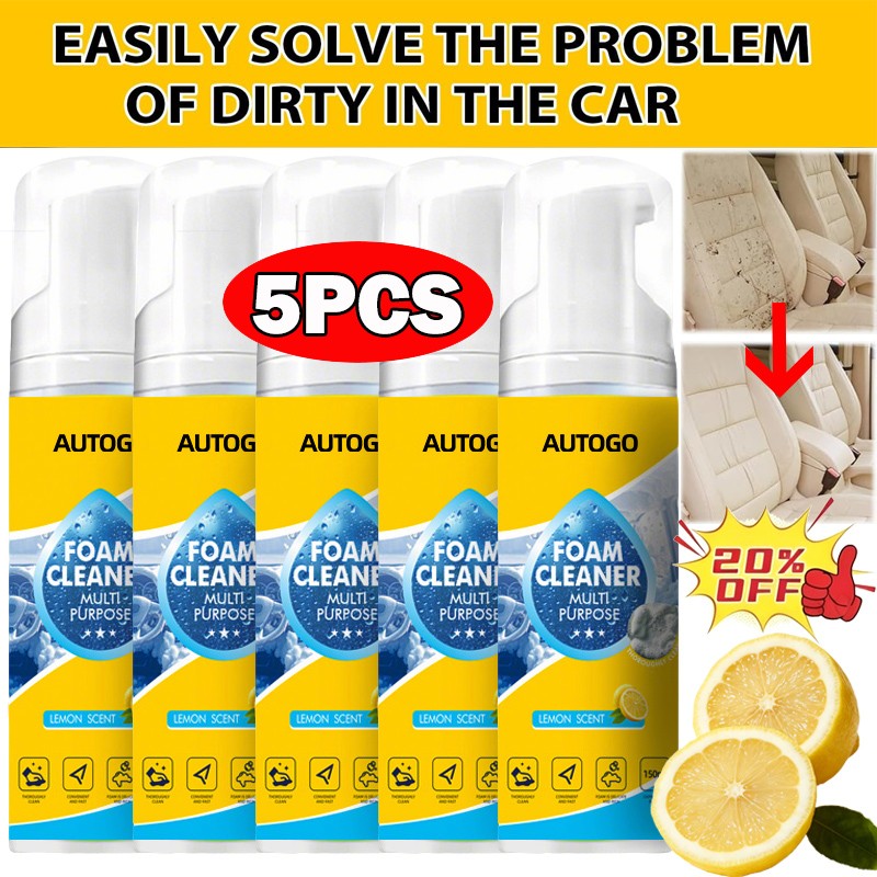 5SET 4-in-1 Multi-Enzyme Foam Cleaner, All-Purpose Spray 5oz with Sponge & Towel