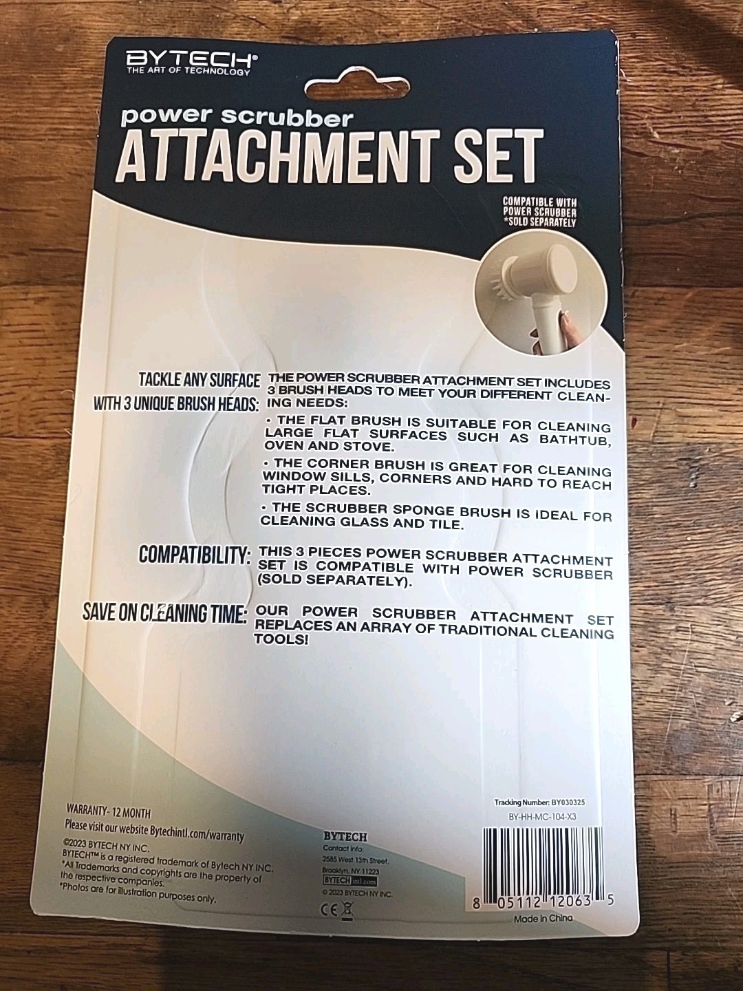 Bytech Power Scrubber 3 Piece Attachment Set BY-HH-MC-104-X3 Sealed