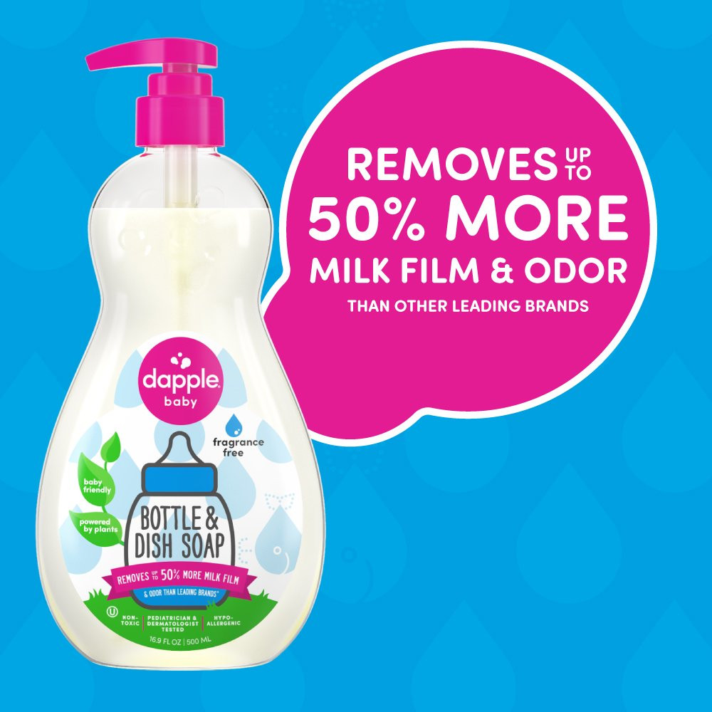 Bottle and Dish Soap for Baby Products, Fragrance-Free Liquid Soap, 16.9 Fl Oz