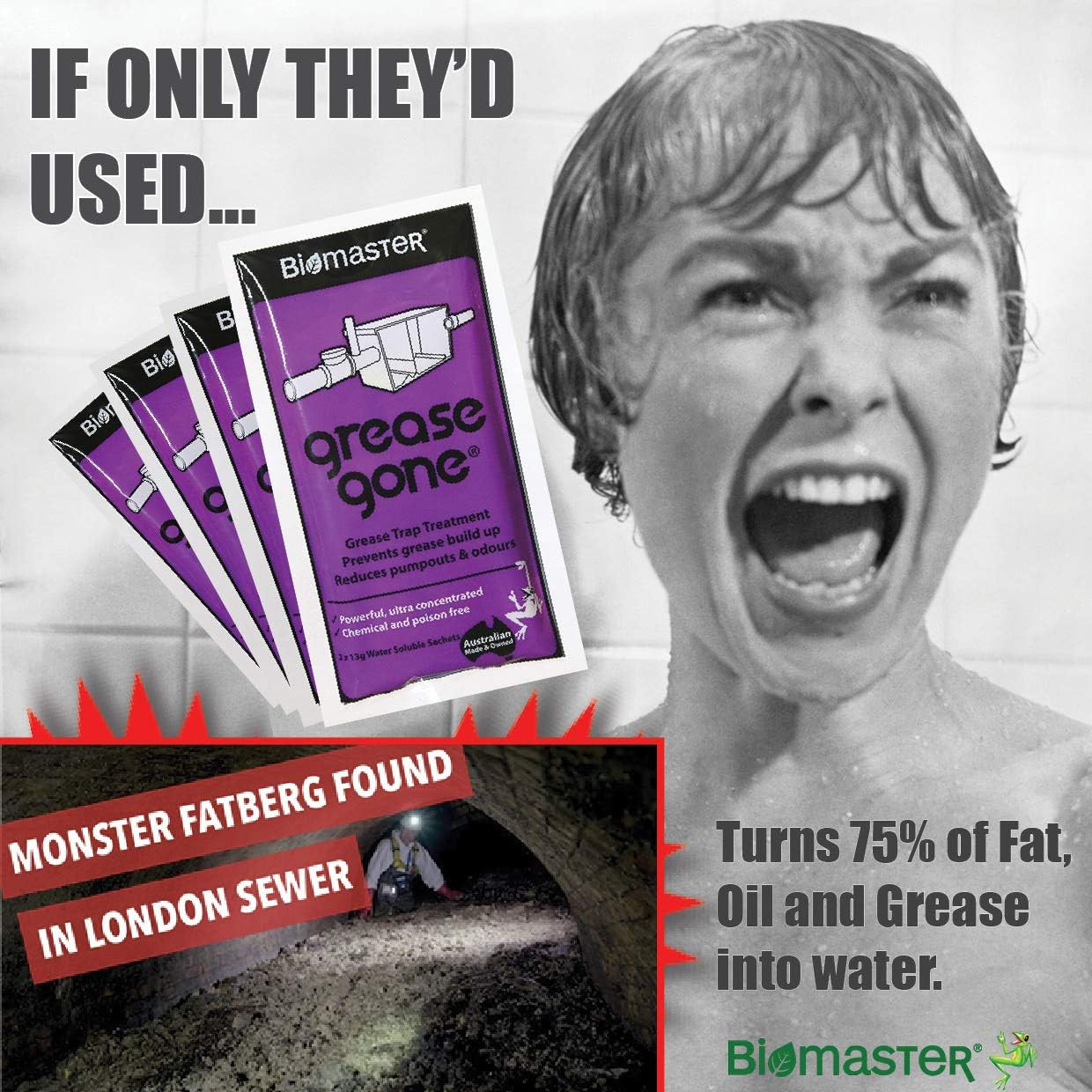 Grease Gone Grease Trap Cleaner Treatment, Turns Fat, Oil and Grease to Water, R