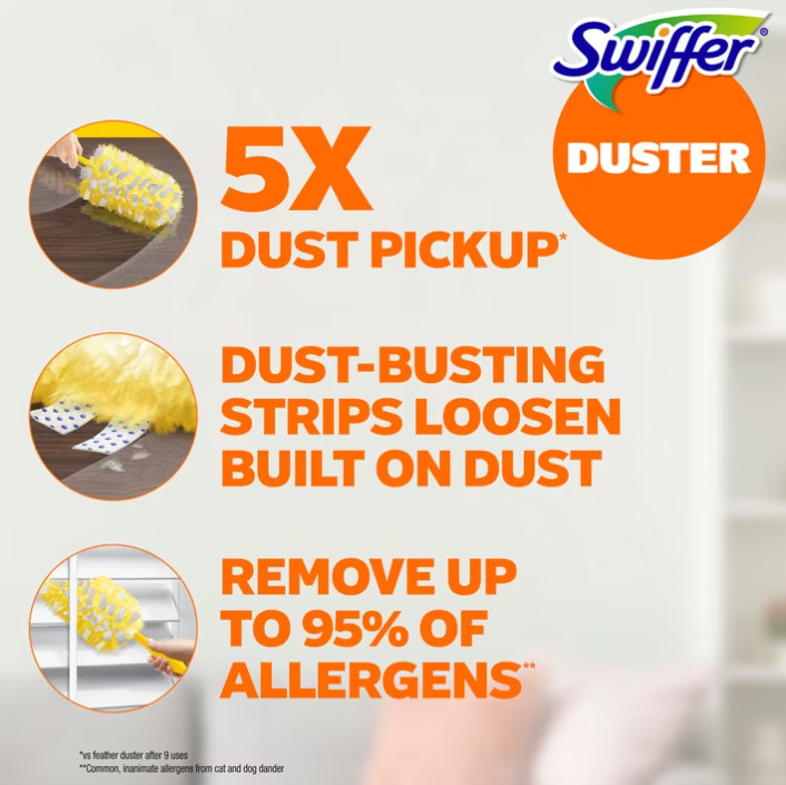 (2 pack) Swiffer Dusters Heavy Duty Duster Refills, Unscented, 11 Count