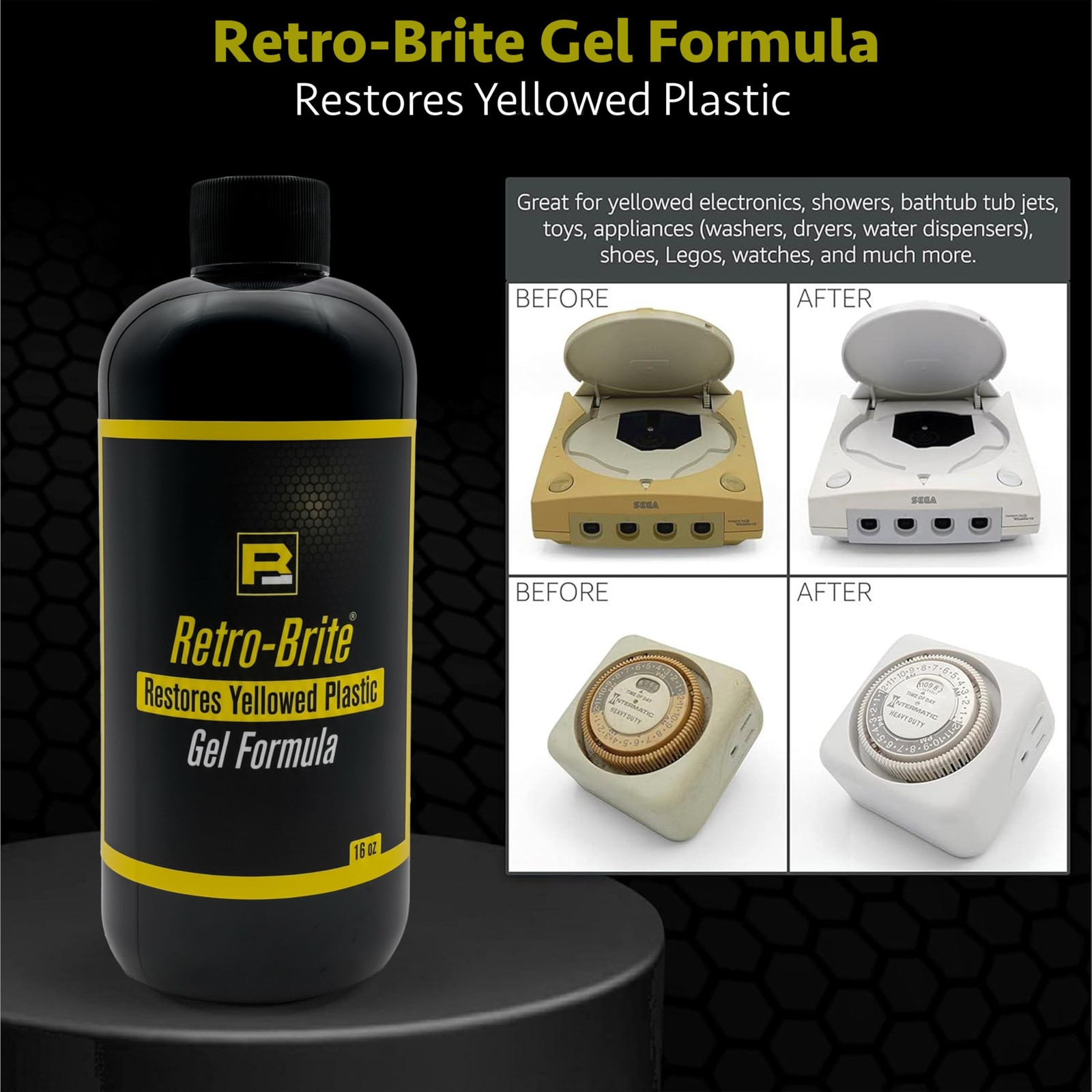 Retro-Brite (Sole Brite) Gel Formula : Restores Yellowed 16 Ounce (Pack of 1)