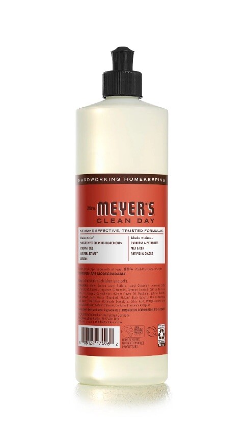 Lot Of 6 Mrs. Meyer’s Clean Day Dish Soap, Radish Scent, 16 Oz Bottle