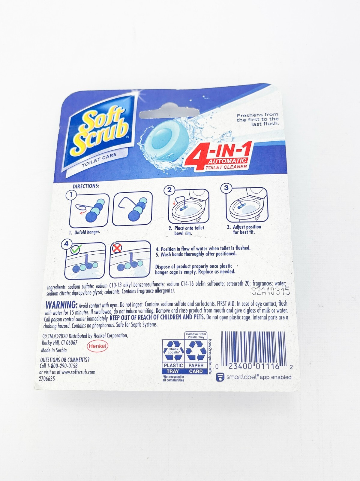 Soft Scrub 4 in 1 Sapphire Waters Automatic Toilet Cleaner 1.76oz Lot of 2