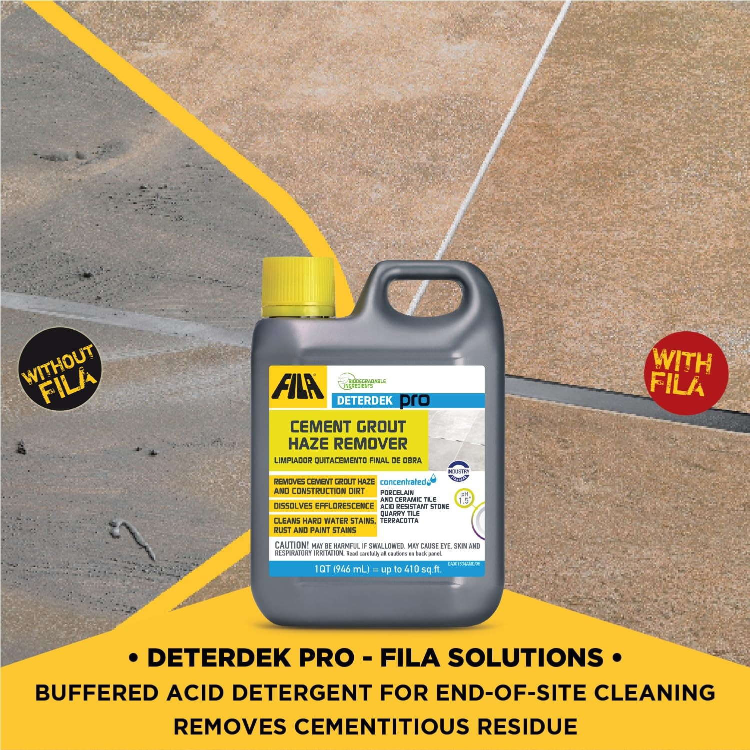, DETERDEK PRO Cementitious Grout Haze Remover, Effective Against Rust Stain,…