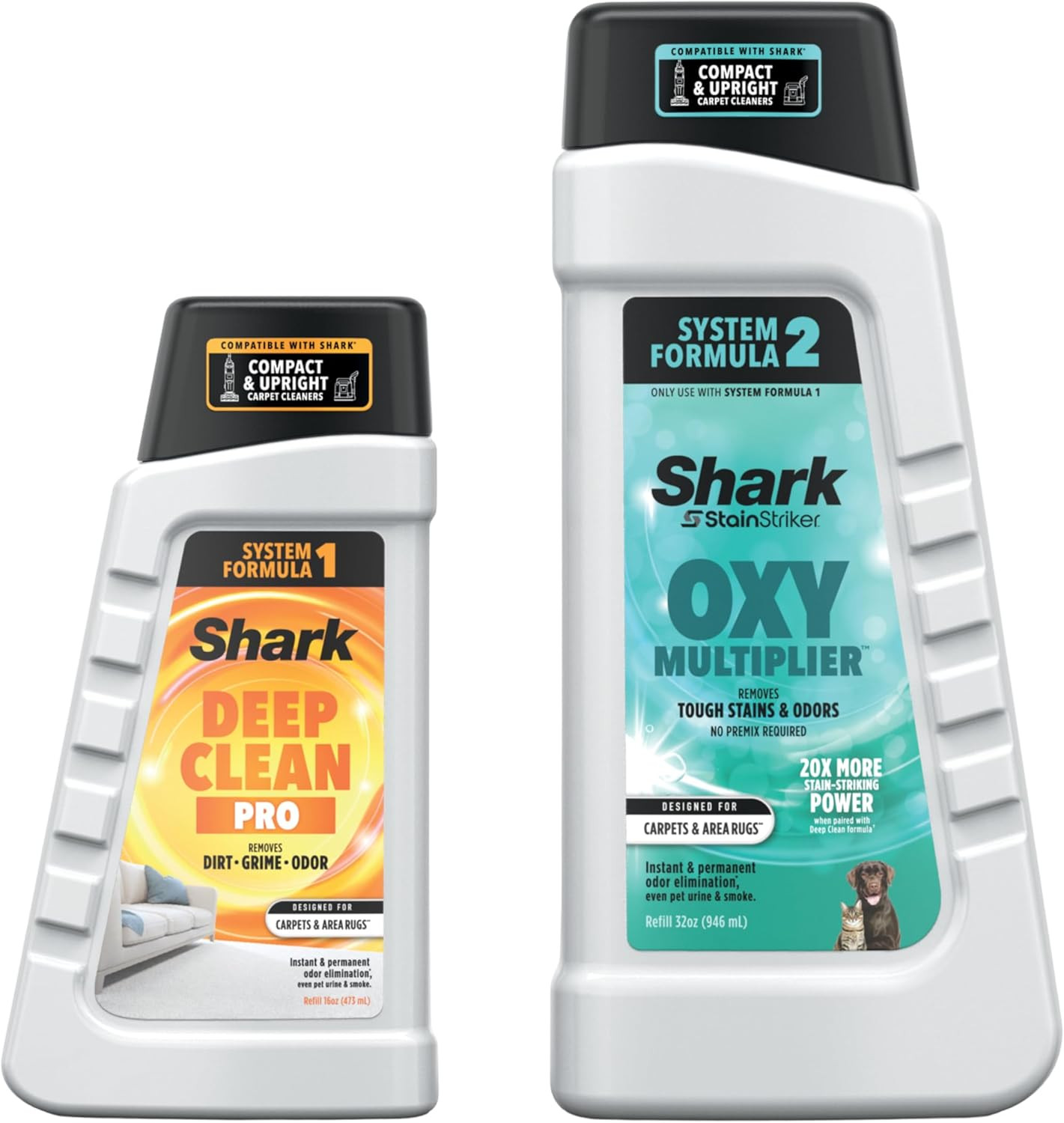 Shark Stainstriker Cleaning Solution Bundle for Portable Cleaners, Carpet and Ar