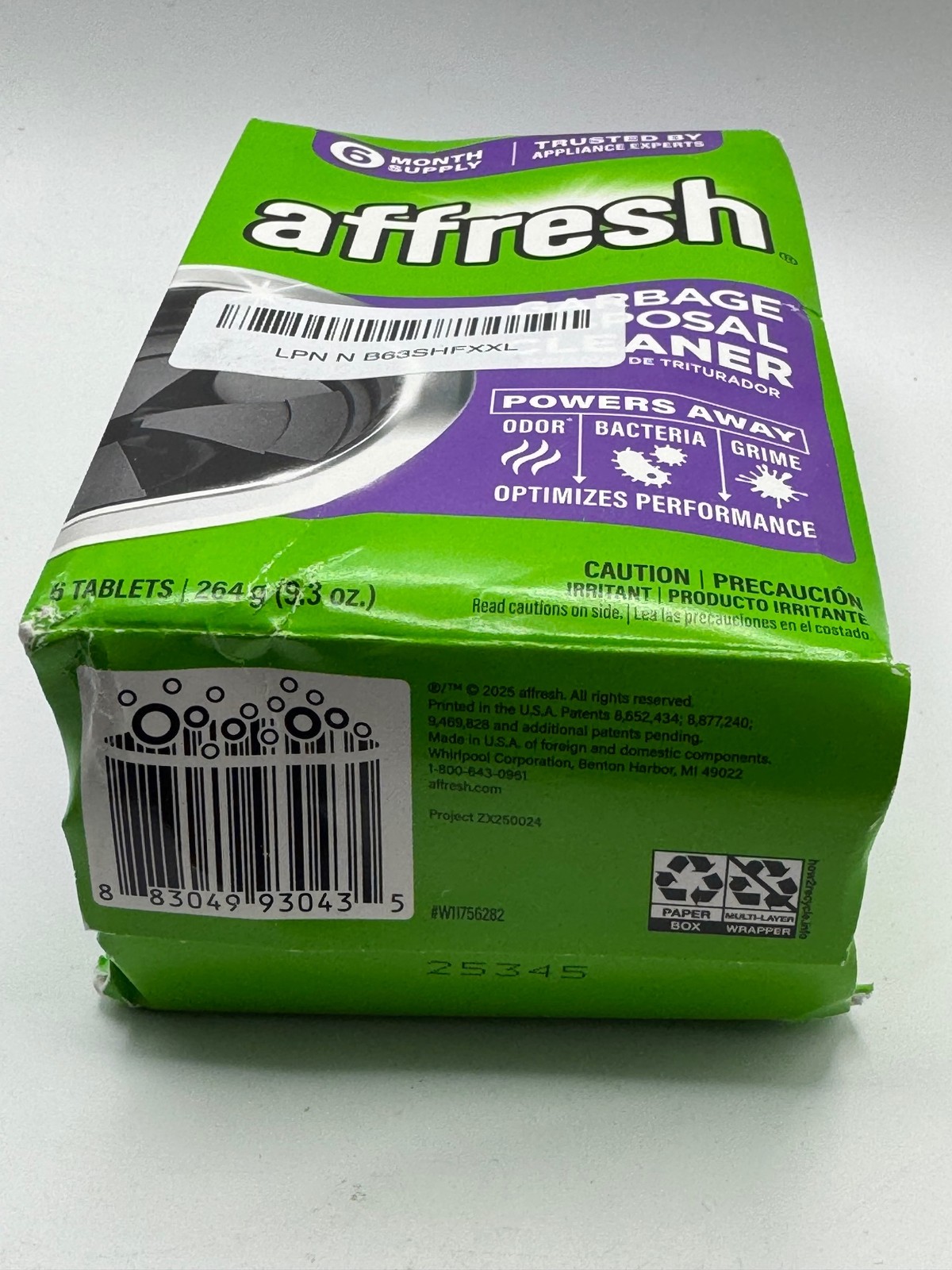 affresh Garbage Disposal Cleaner Tablets 6 Tablets 6 Month Supply 264g