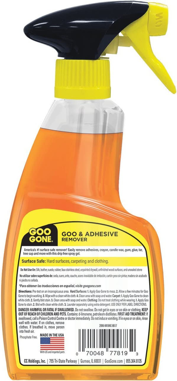 Adhesive Remover Spray Gel, Removes Chewing Gum, Grease, Tar, Stickers, Labels,