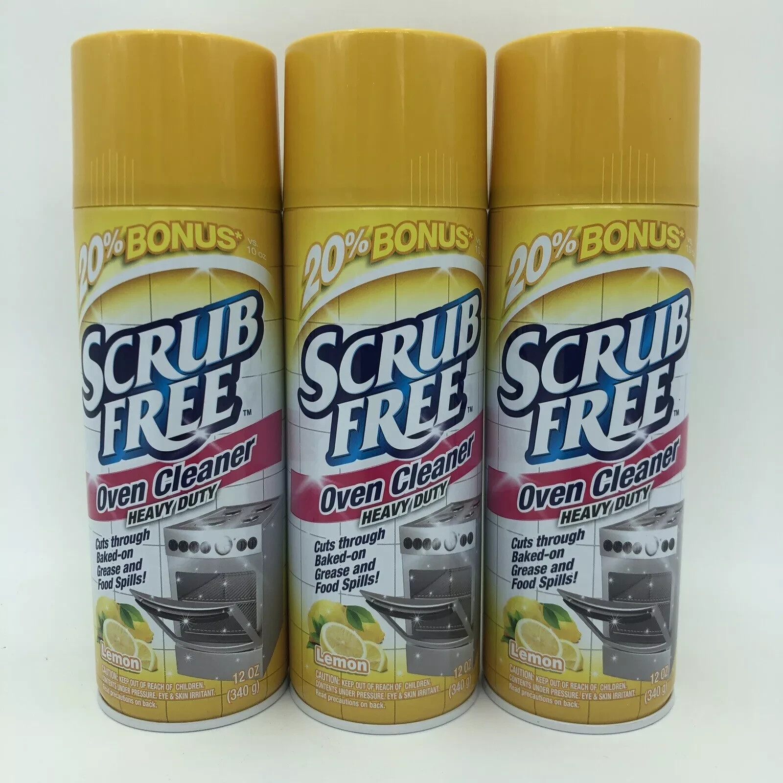 3X Scrub Free Oven Cleaner Heavy Duty & Fume Free Cuts Through Baked On 12 Oz