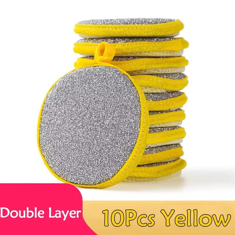 10PCS Double Sided Dishwashing Sponges Kitchen Cleaning Scrub Pads for Dishes