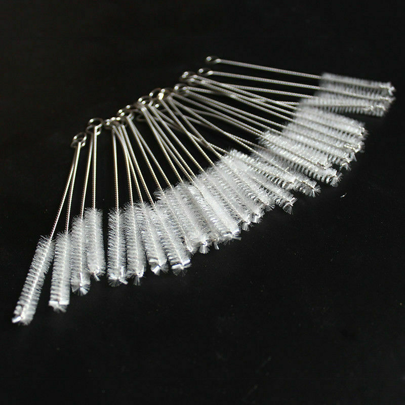 100Pcs Nylon Stainless Steel Cleaner Cleaning Brush for Tobacco Pipe Airbrush