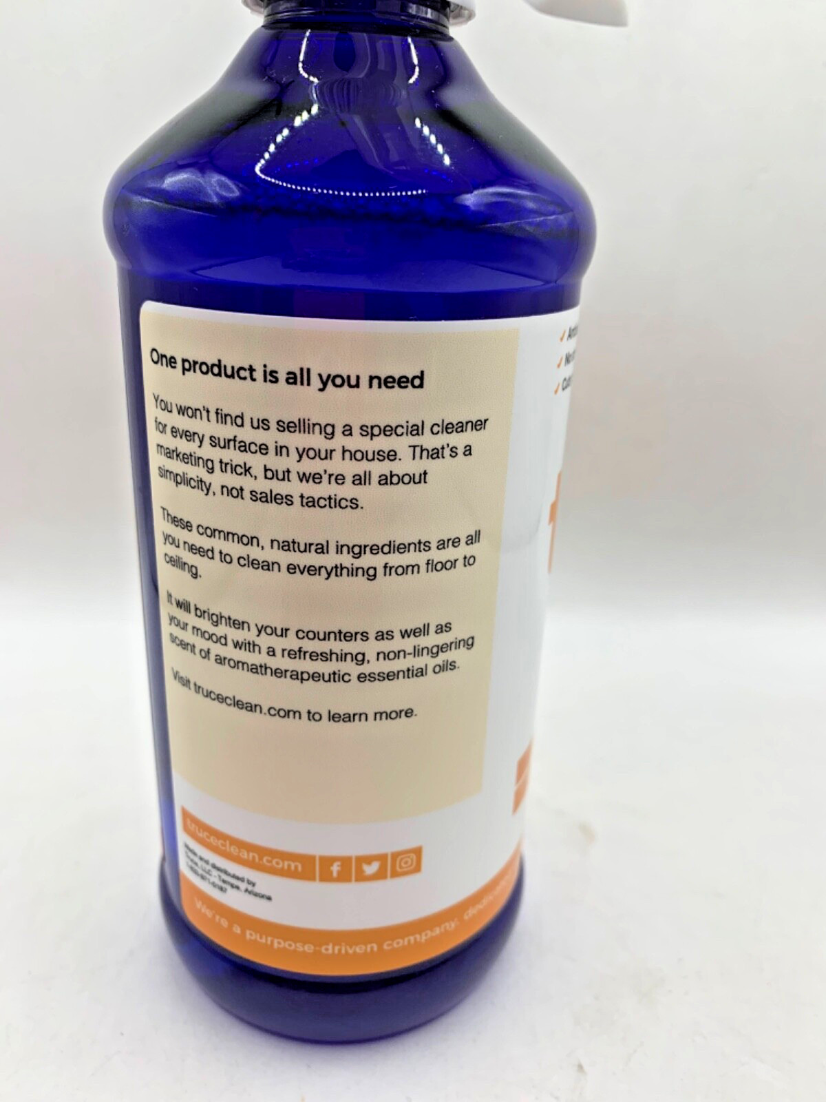 Truce All Purpose Cleaner Hypoallergenic Nontoxic Eco-Friendly All Natural Vegan