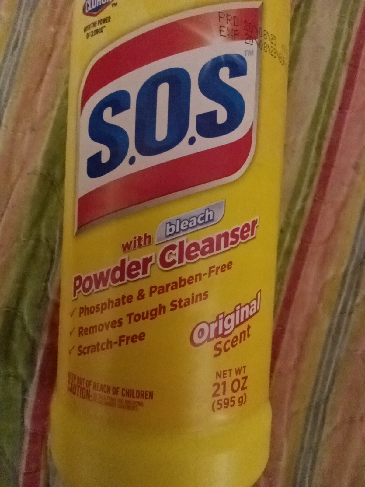 SOS Cleanser Powder w/ Power of Clorox Bleach Original Scent Lot of 2 21 oz