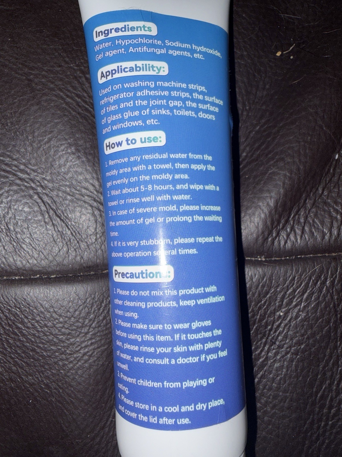 HORSEFISH Mold Stain Cleaner 4 fl oz Gel Tube Washing Machine Strips Sinks