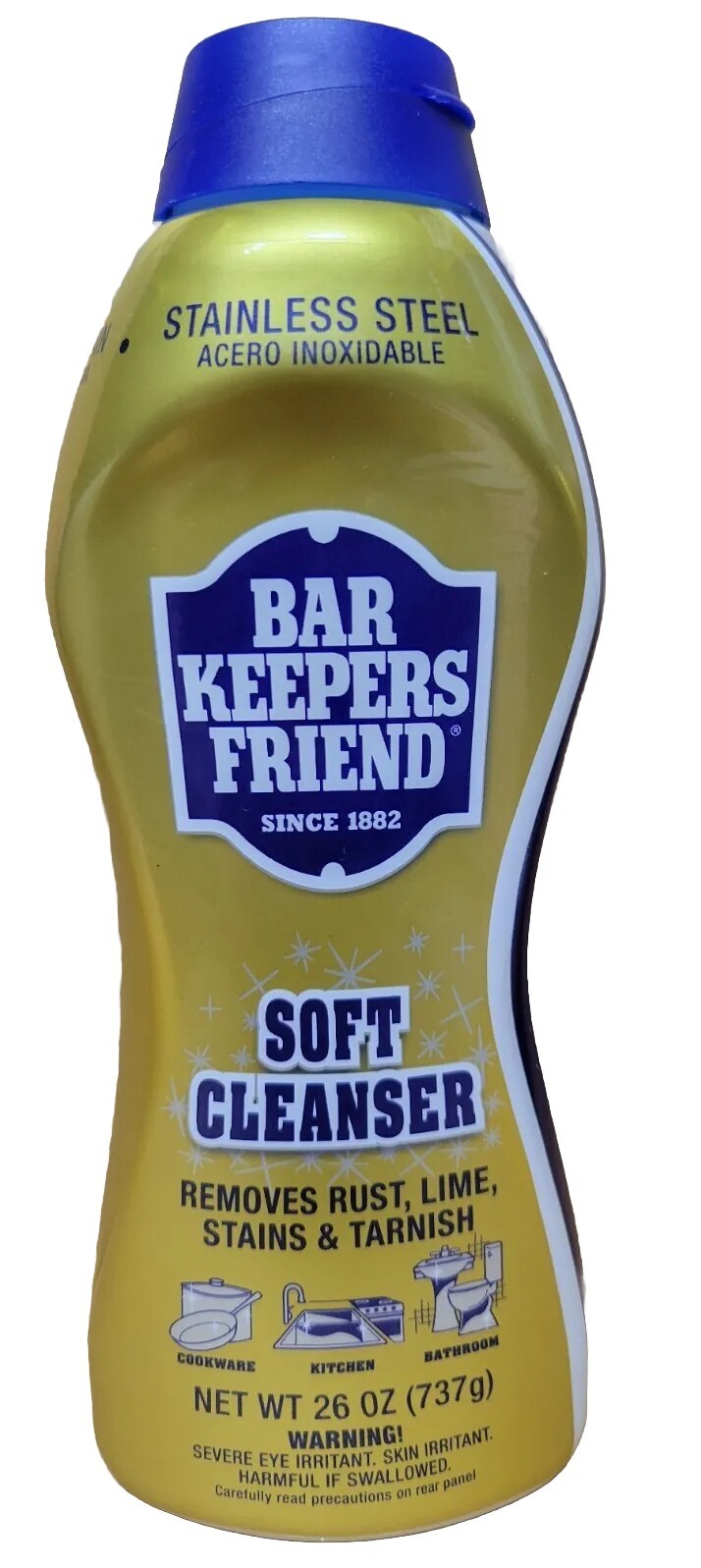 (PACK-26 oz)BAR KEEPERS FRIEND SOFT CLEANSER KITCHEN RUST LIME STAINS REMOVER